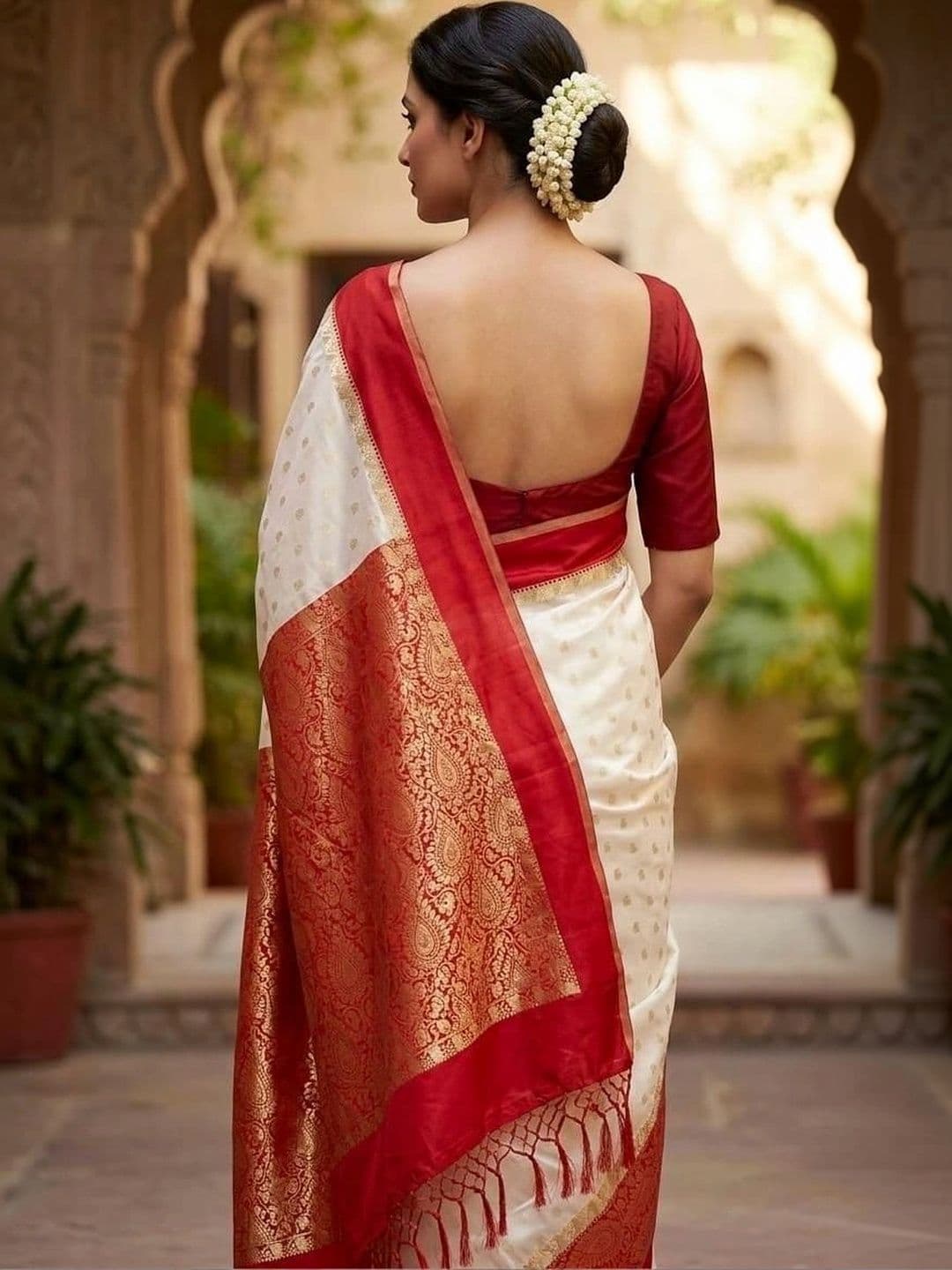 SILK HERITAGE Woven Design Zari Art Silk Saree thumbnail 3