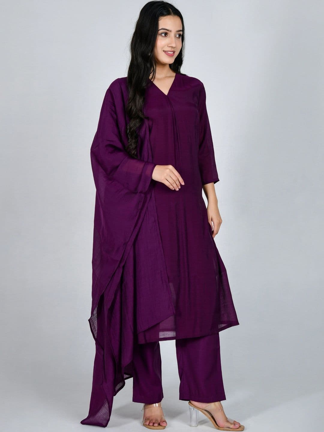 YOJINI Women Regular Kurta with Trousers & With Dupatta thumbnail 7