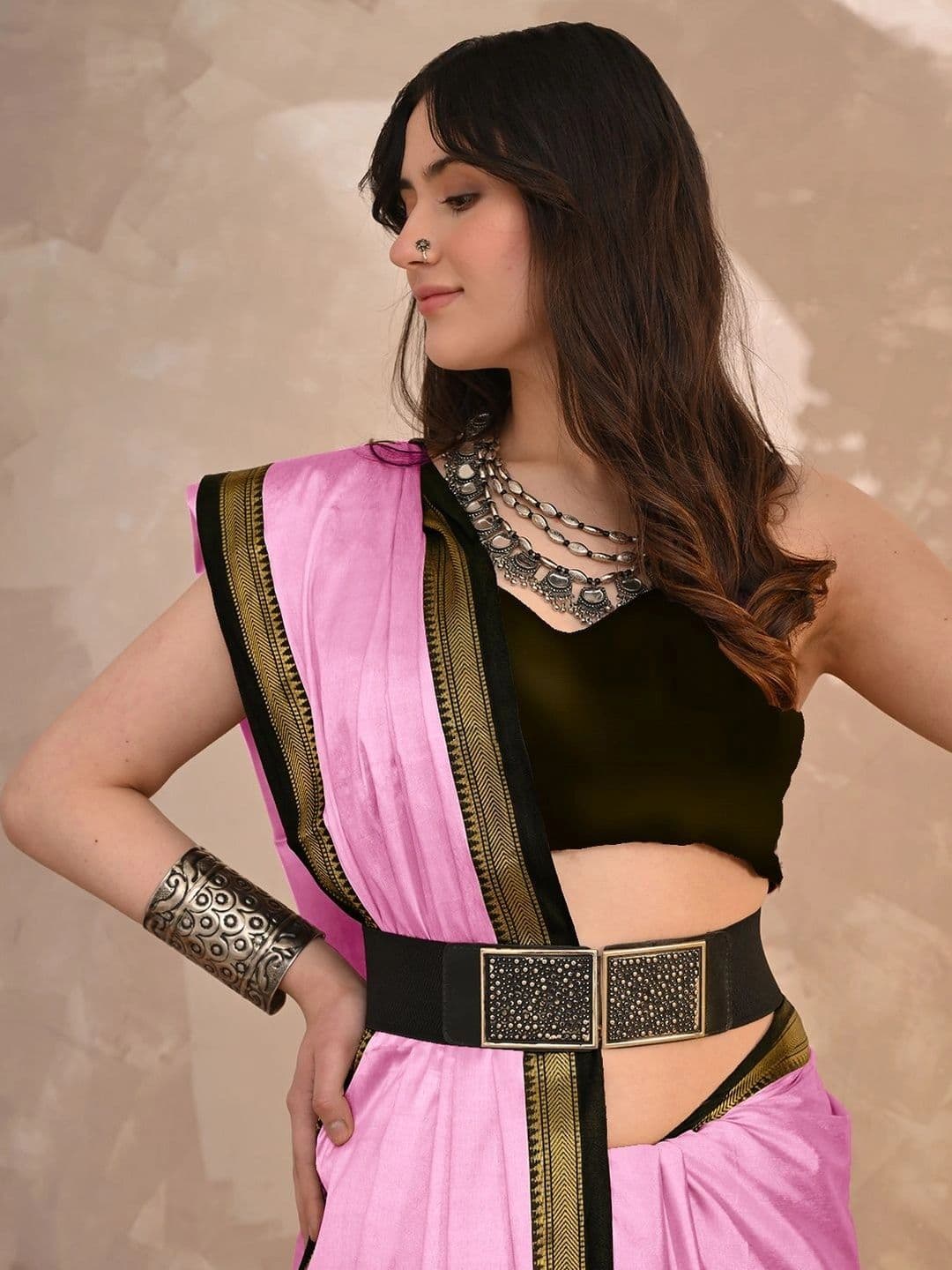 KALINI Striped Zari Designer Gadwal Saree thumbnail 6