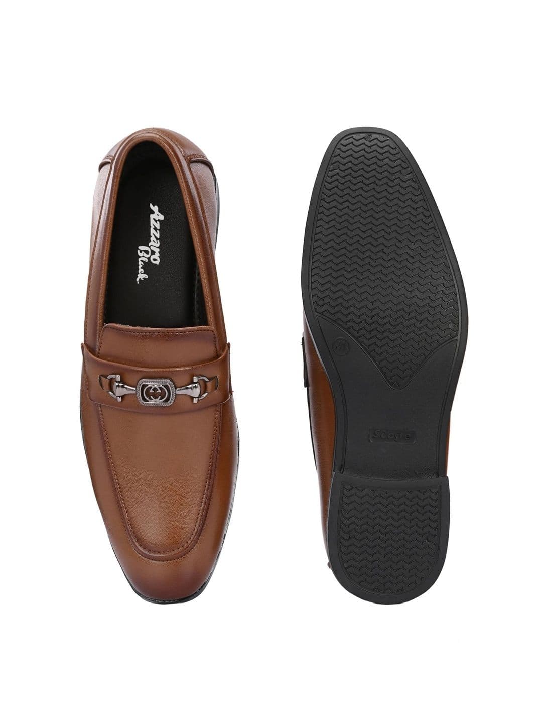 Azzaro Black Azzaro Men Synthetic Leather Round Toe Slip-On Formal Loafers thumbnail 7