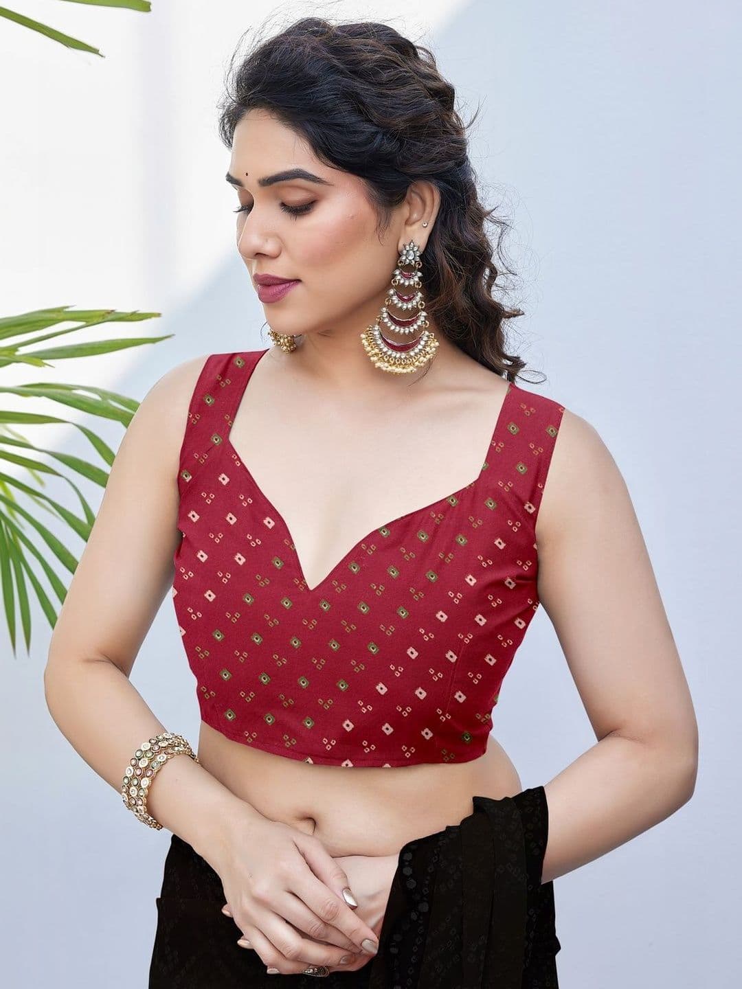 Subham Bandhani Mirror Work Poly Georgette Bandhani Saree thumbnail 4