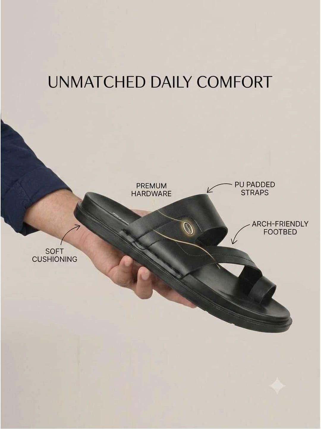 Trump Men Black Flip Flops thumbnail 3