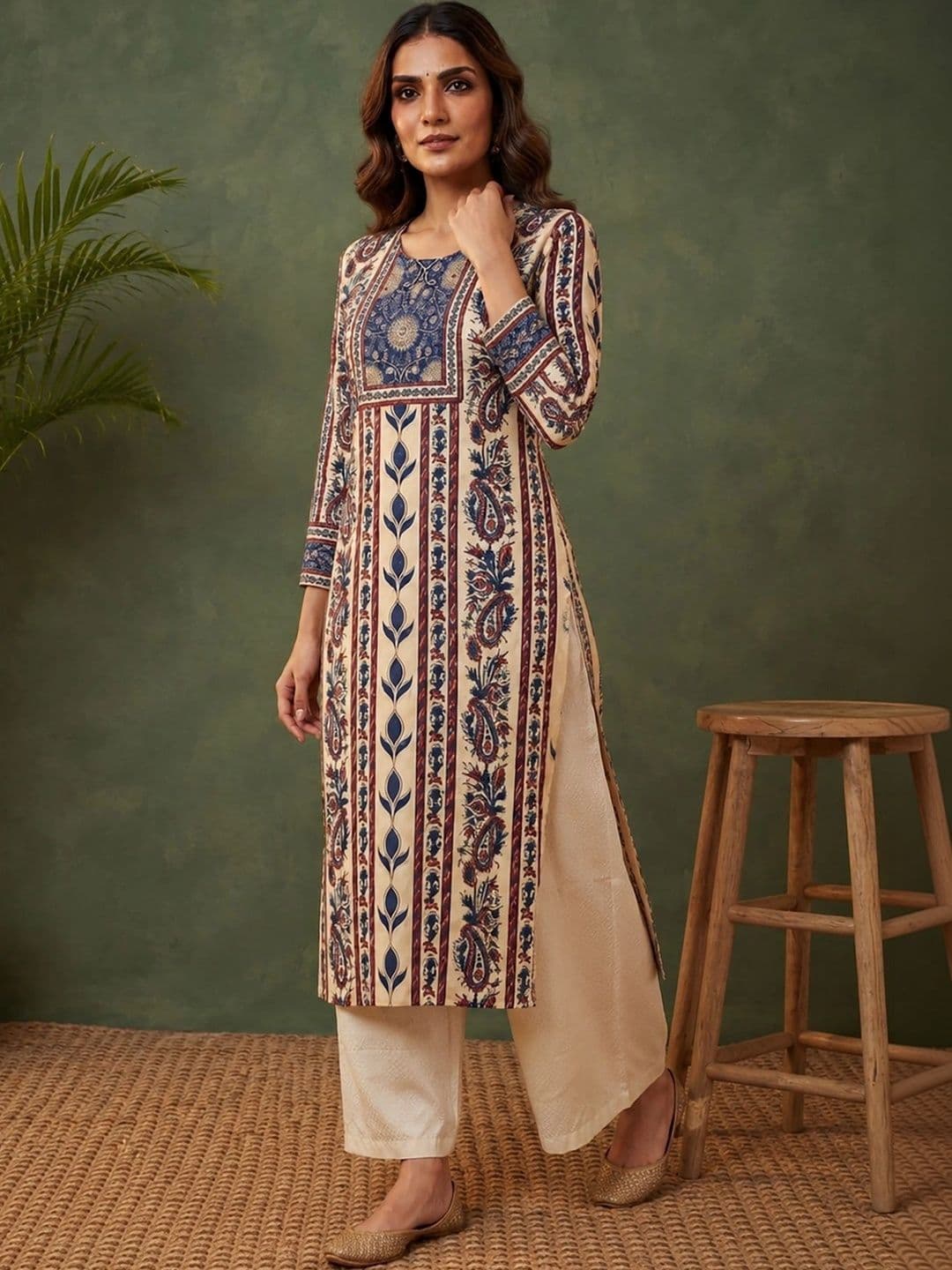 Anouk Women Paisley Printed Indie Prints Kurta thumbnail 2