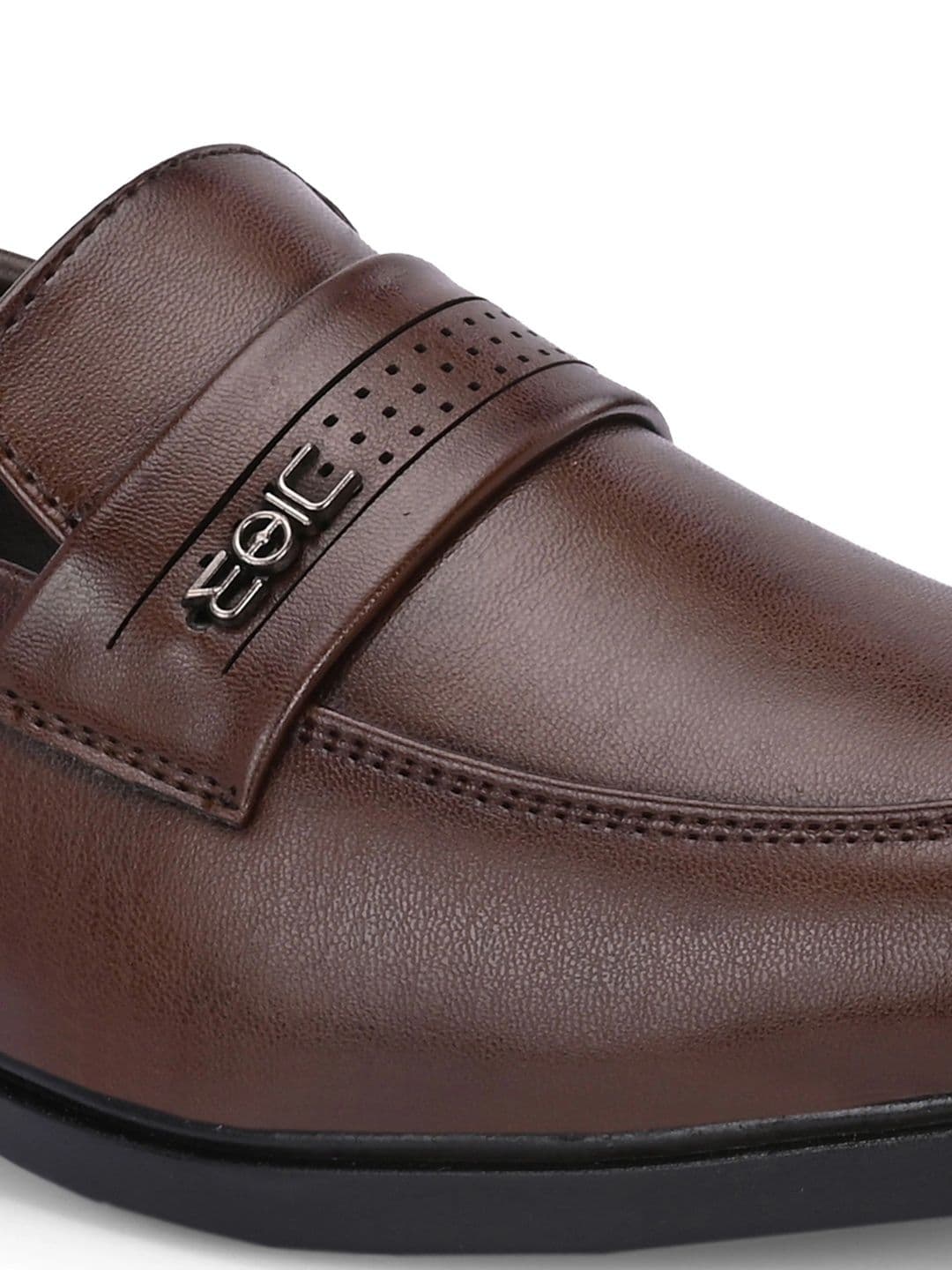 Azzaro Black Synthetic Leather Round Toe Slip-On Formal Loafers thumbnail 2