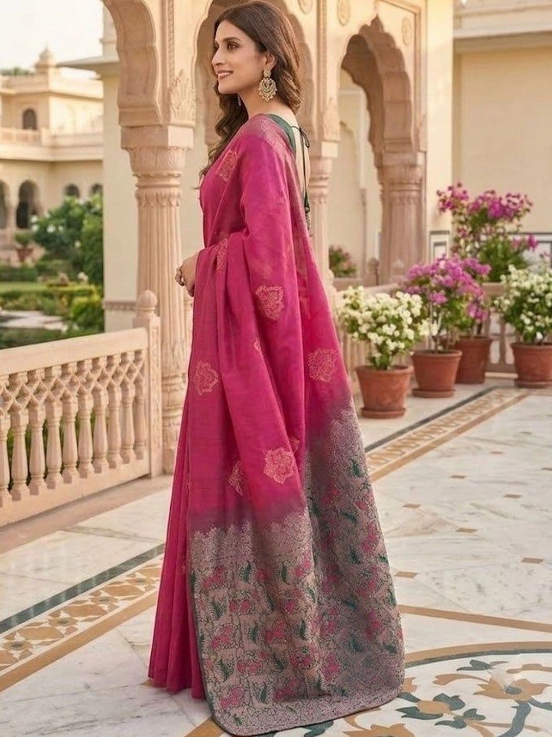AmiFashion Woven Design Zari Art Silk Banarasi Saree thumbnail 6