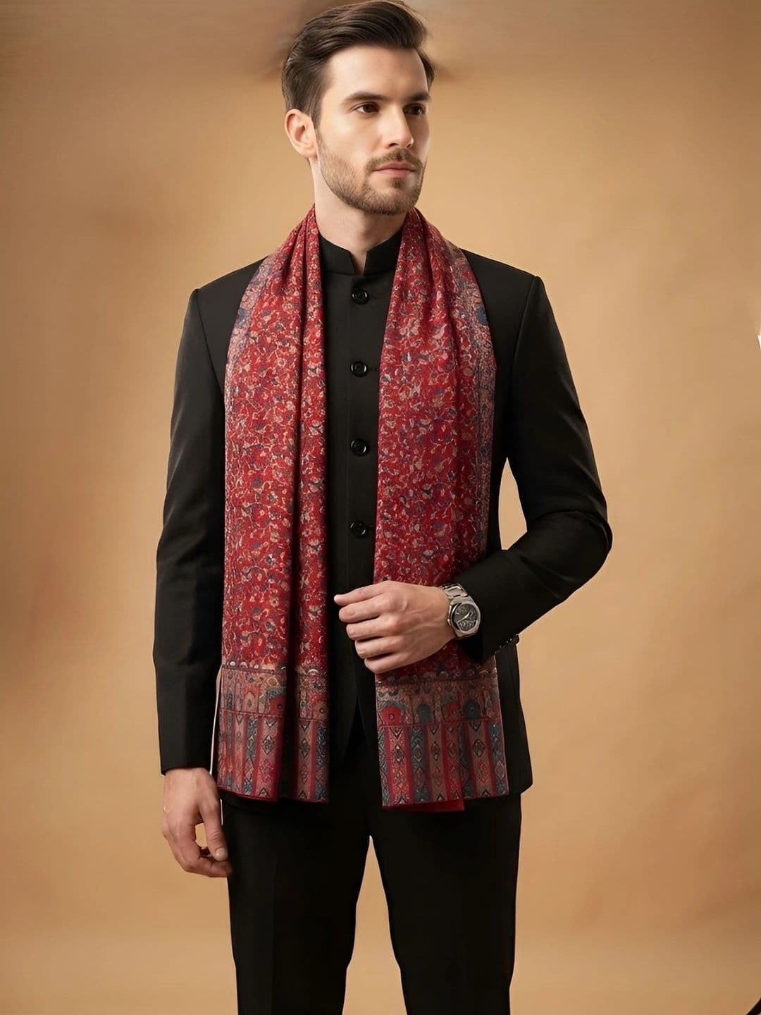 MUFFLY Men Woven Design Stole thumbnail 6