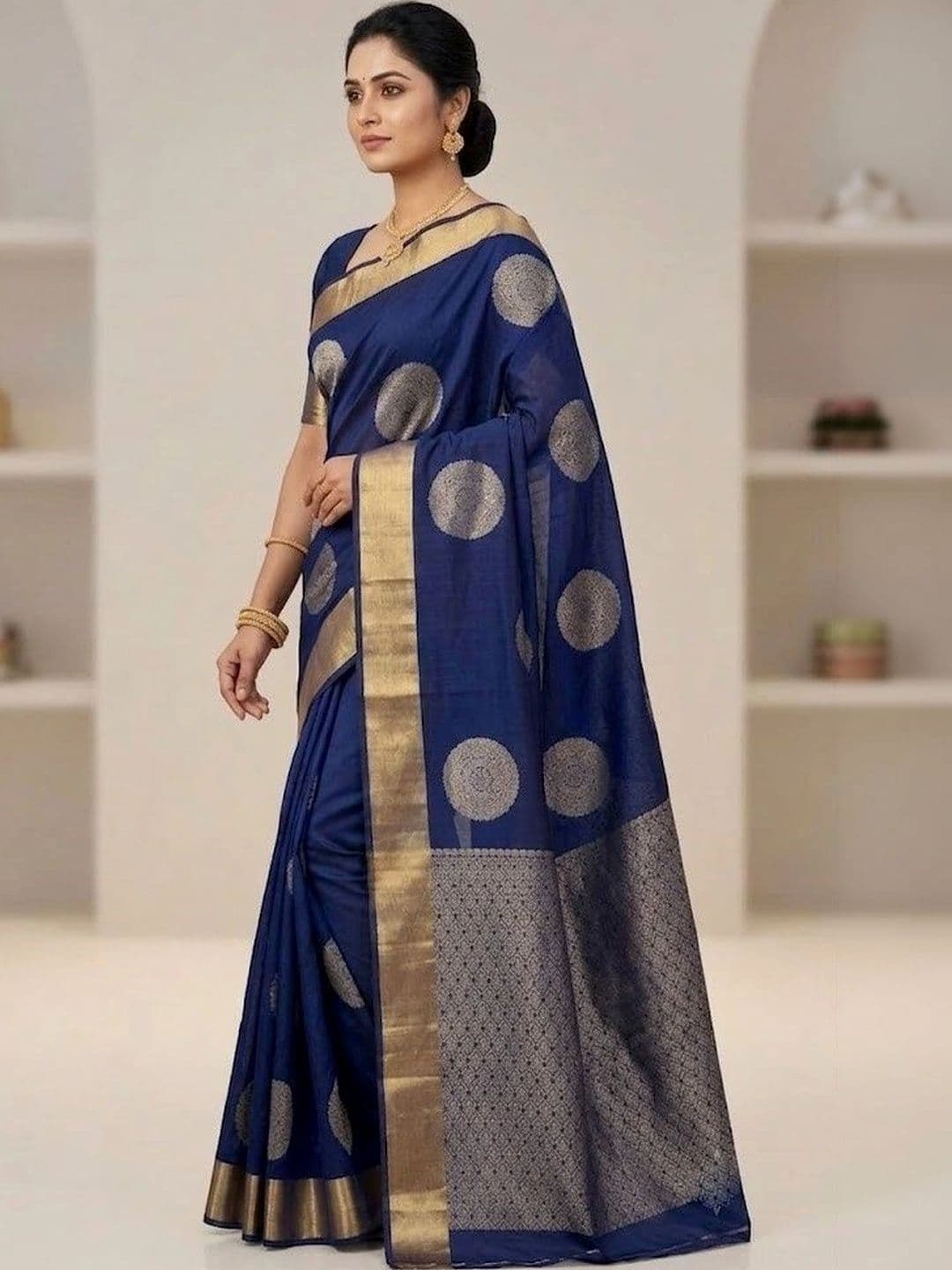 GMK Fashions Woven Design Zari Art Silk Banarasi Saree thumbnail 5