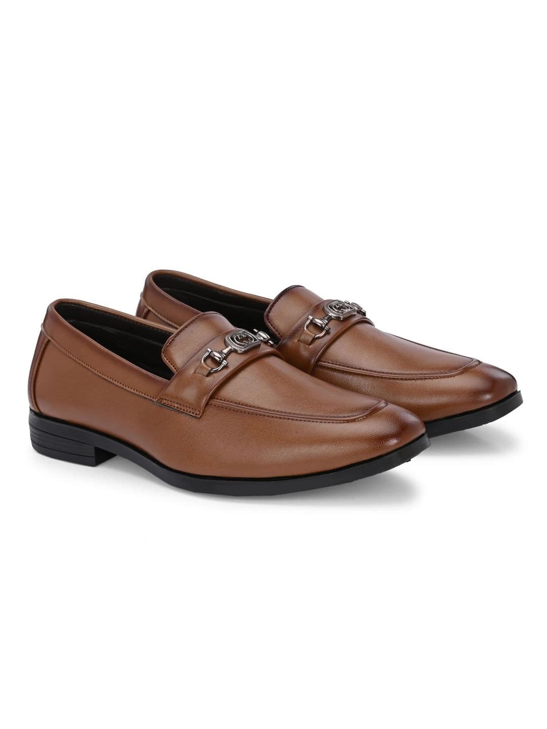 Azzaro Black Azzaro Men Synthetic Leather Round Toe Slip-On Formal Loafers thumbnail 6