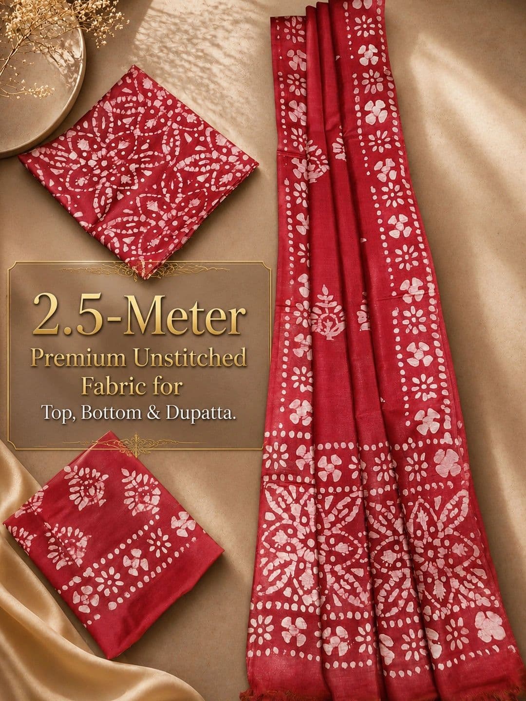 Mollika Printed Unstitched Dress Material thumbnail 4