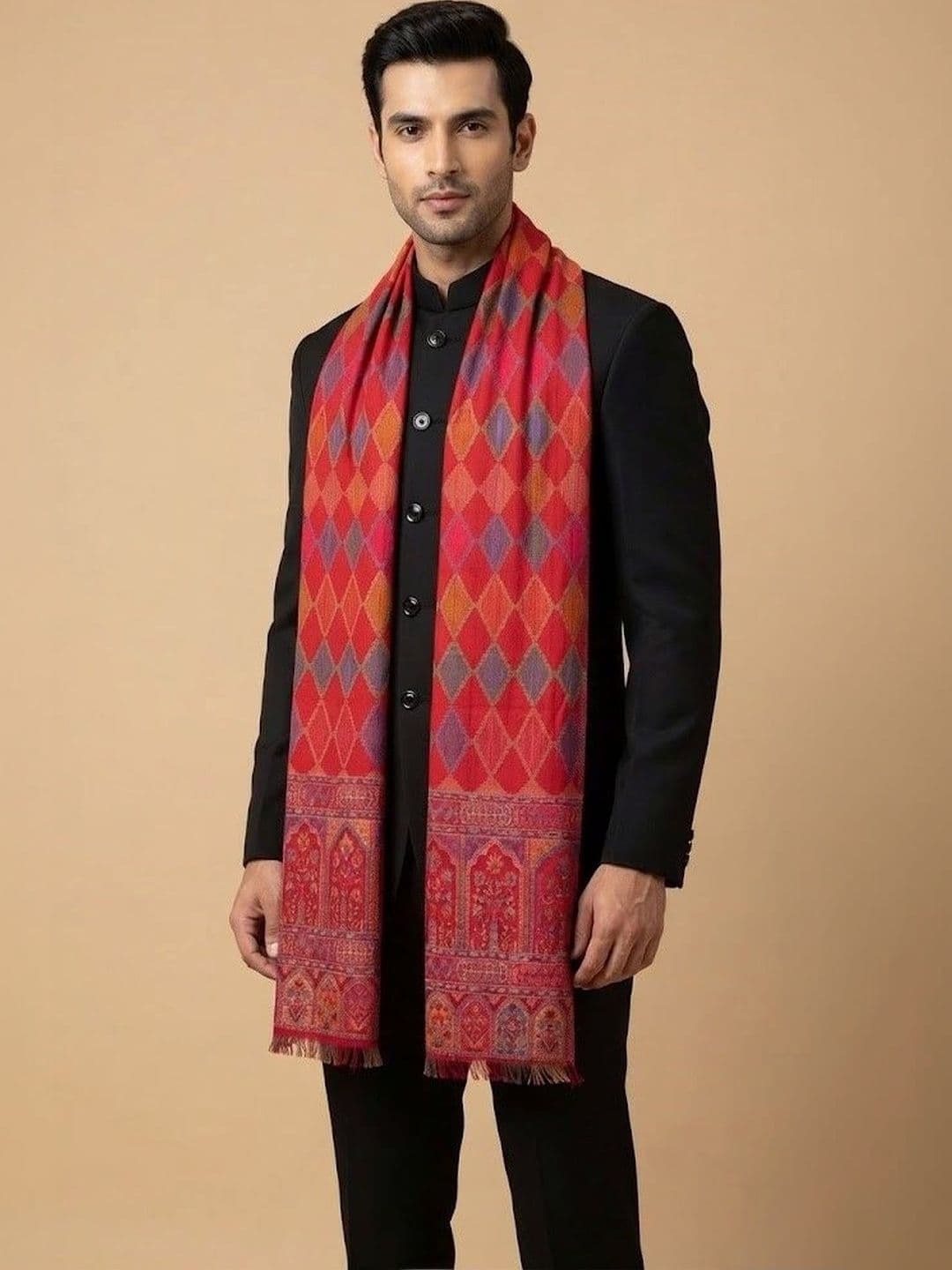 MUFFLY Men Woven Design Stole - view 1