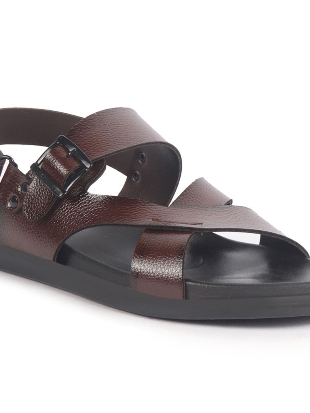 FAUSTO Men PU Comfort Open Toe Criss Cross Slip On Sandals thumbnail 2