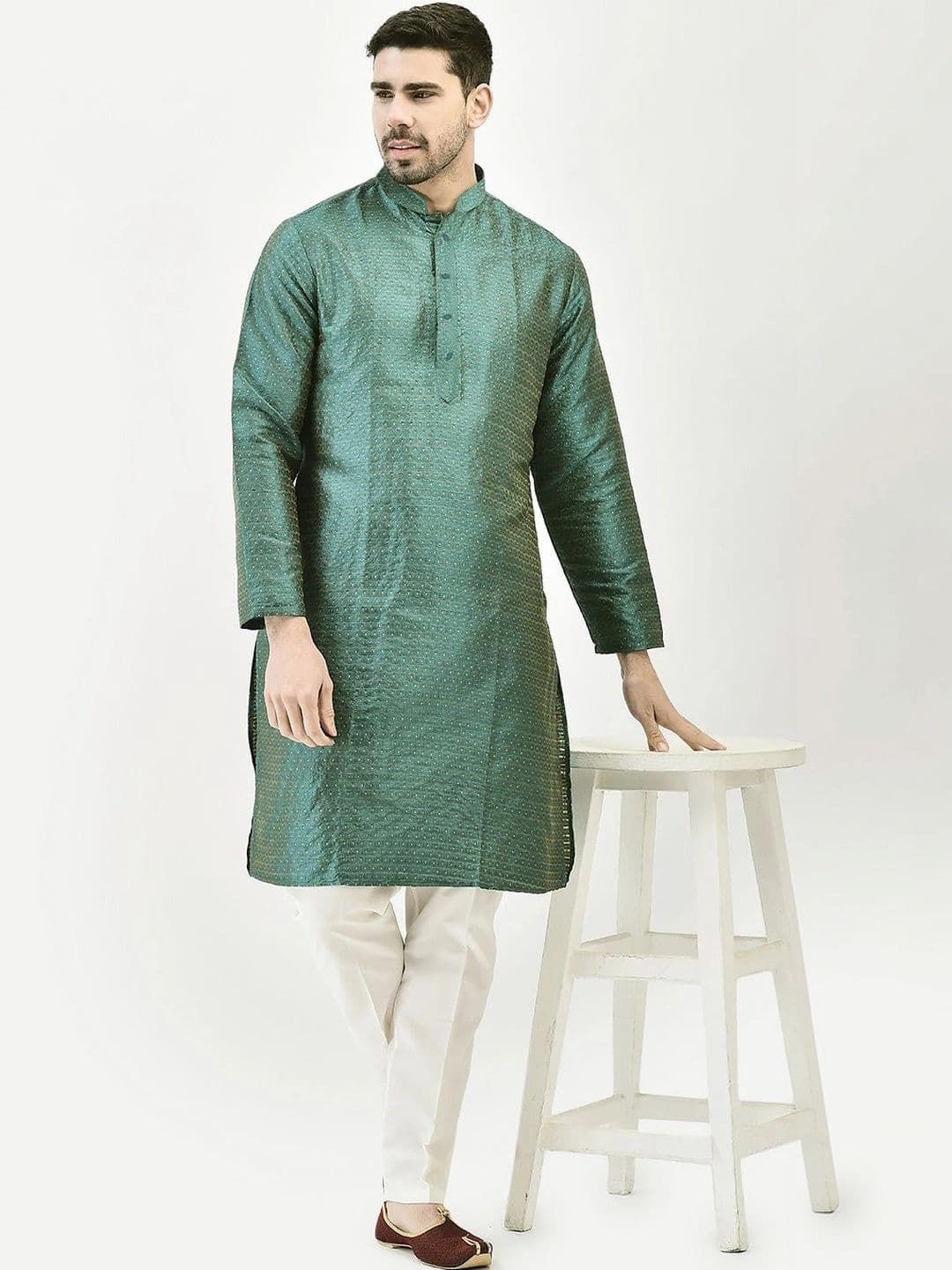 SG LEMAN Men Jacquard Kurta thumbnail 5