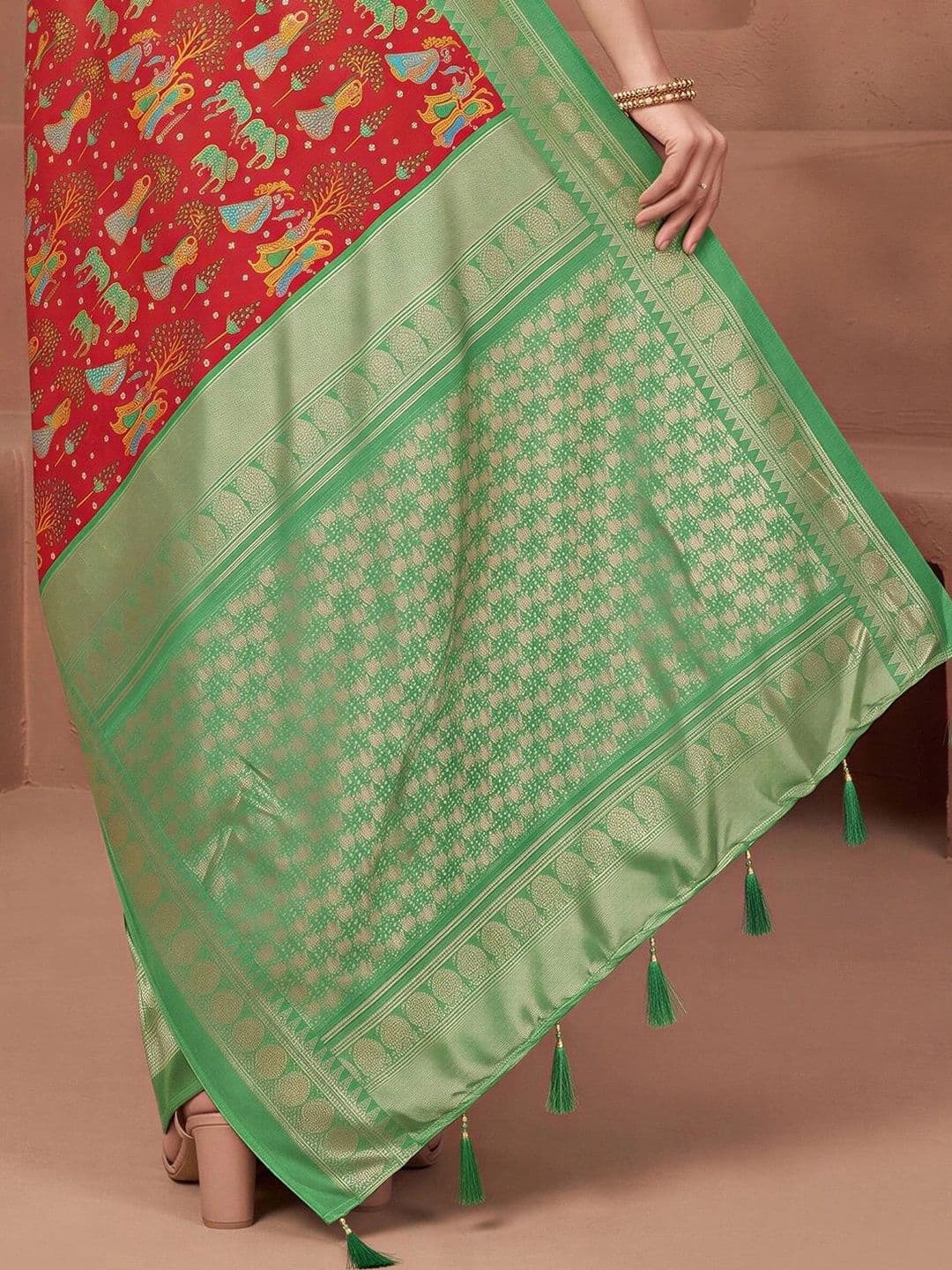 Anouk Woven Design Zari Designer Saree thumbnail 2