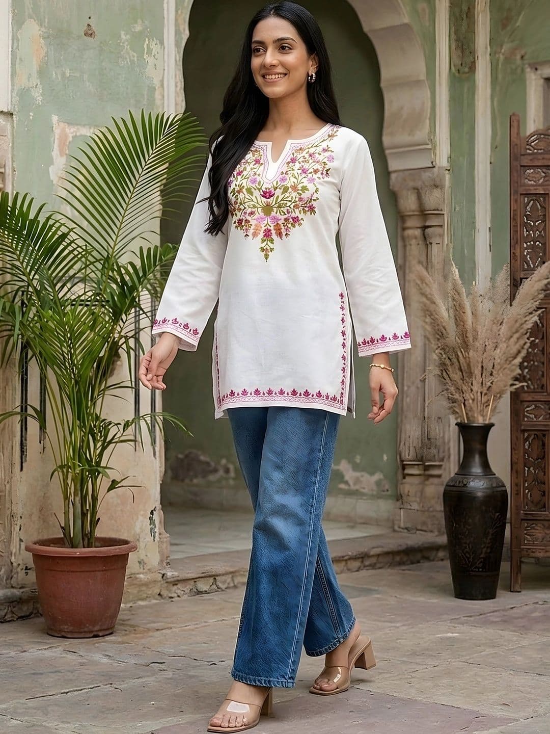 all about you Women Embroidered Thread Work Kurta thumbnail 4