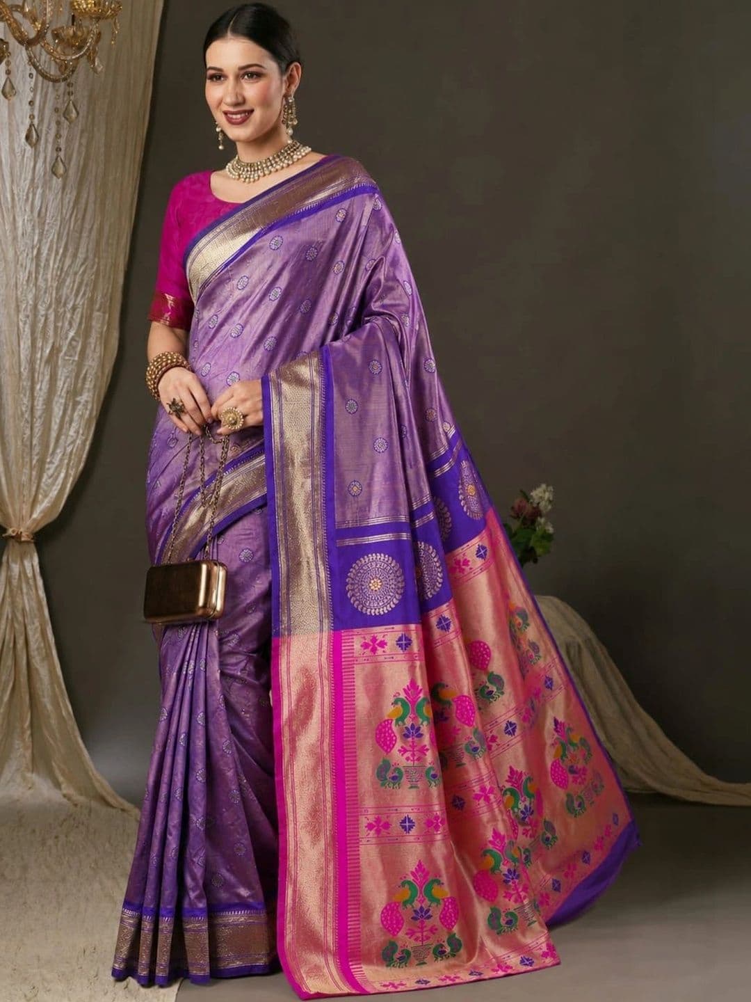 vastranagari Woven Design Zari Art Silk Designer Banarasi Saree thumbnail 4