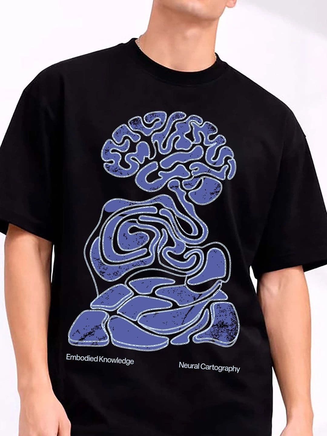 Mast & Harbour Men Printed Drop-Shoulder Sleeves T-shirt thumbnail 3
