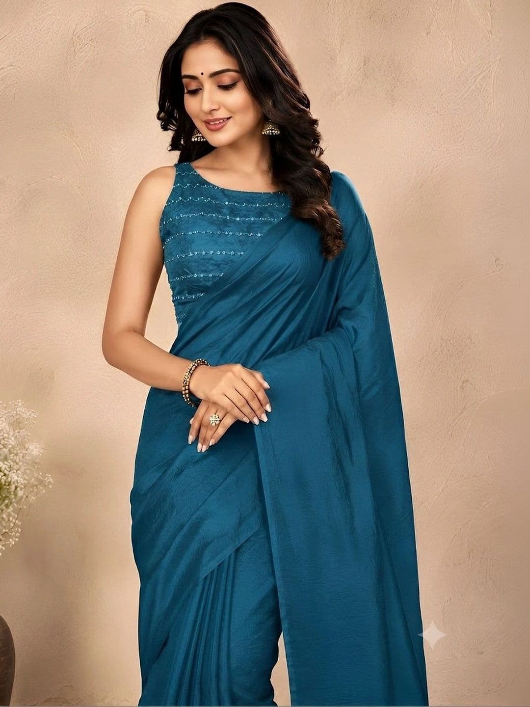 VRAGI Sequinned Saree thumbnail 2