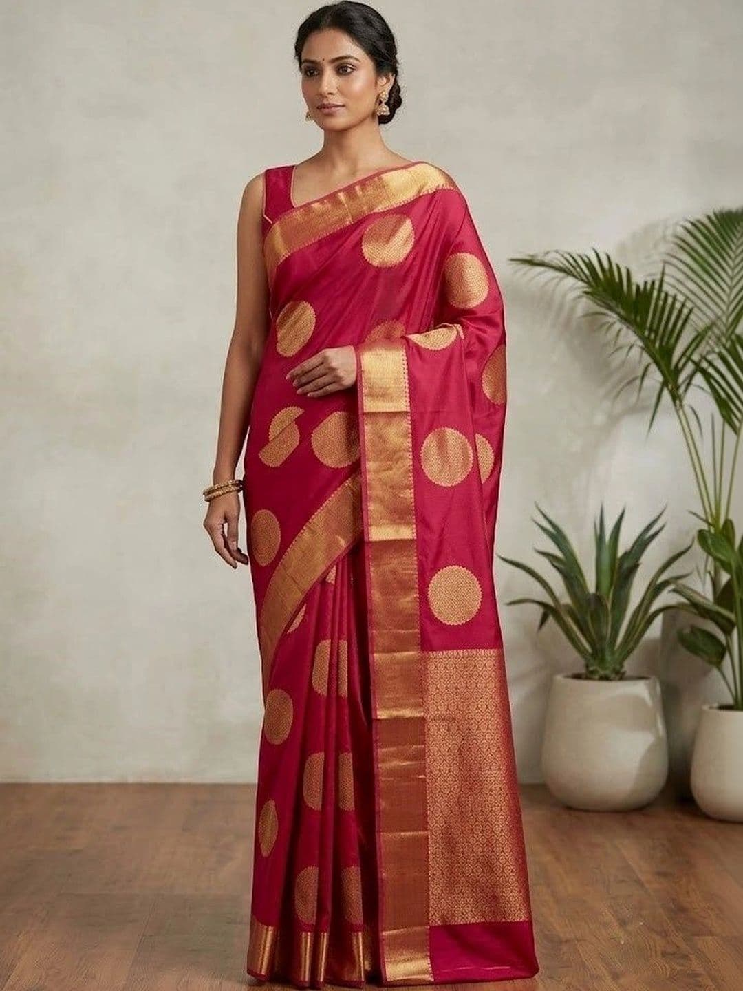 7Eleven Fashion Woven Design Zari Art Silk Banarasi Saree - view 1