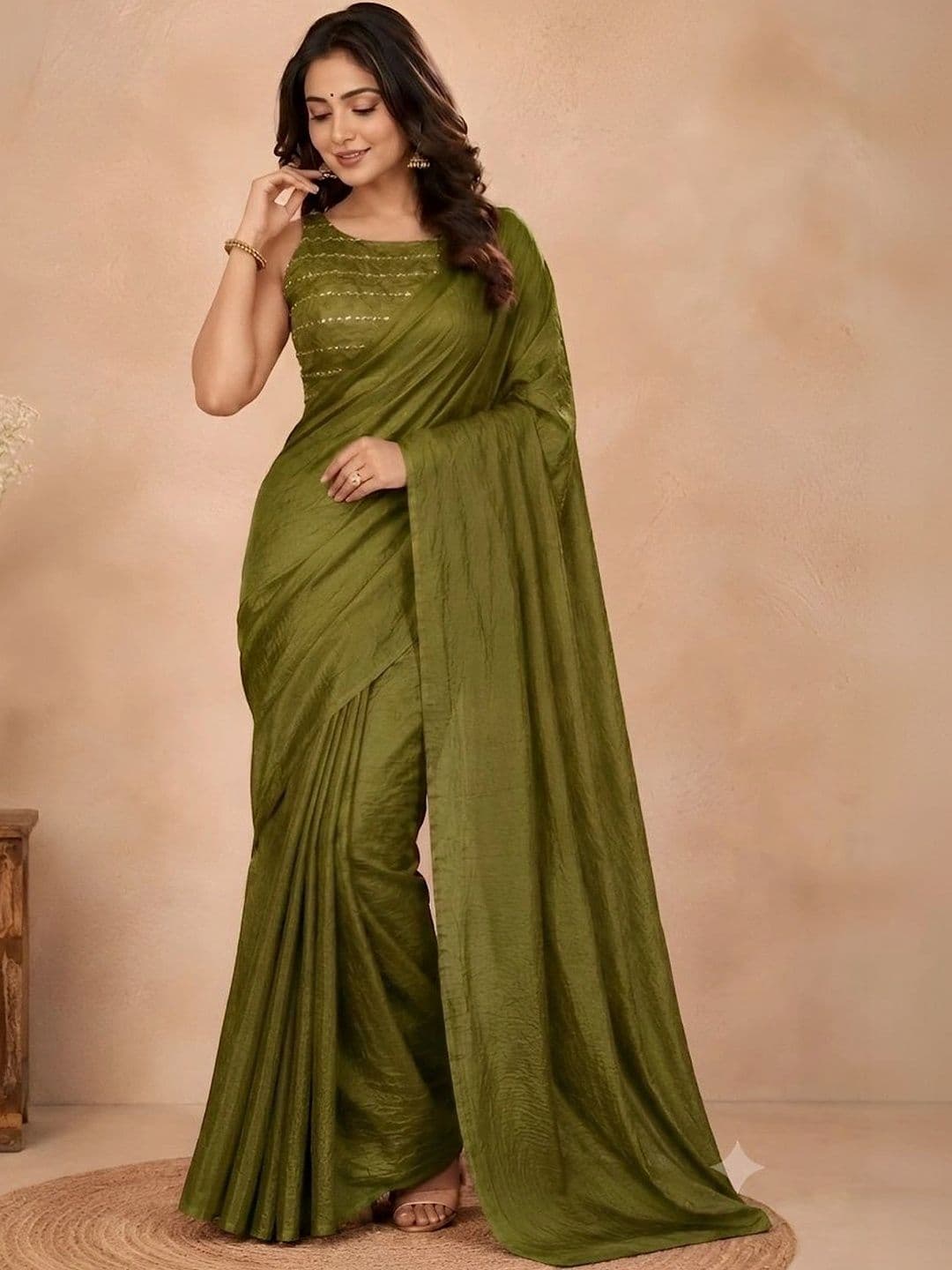 VRAGI Sequinned Saree thumbnail 4