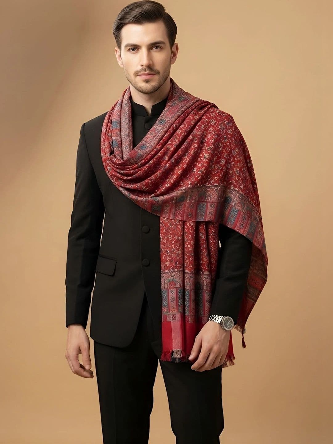 MUFFLY Men Woven Design Stole thumbnail 4