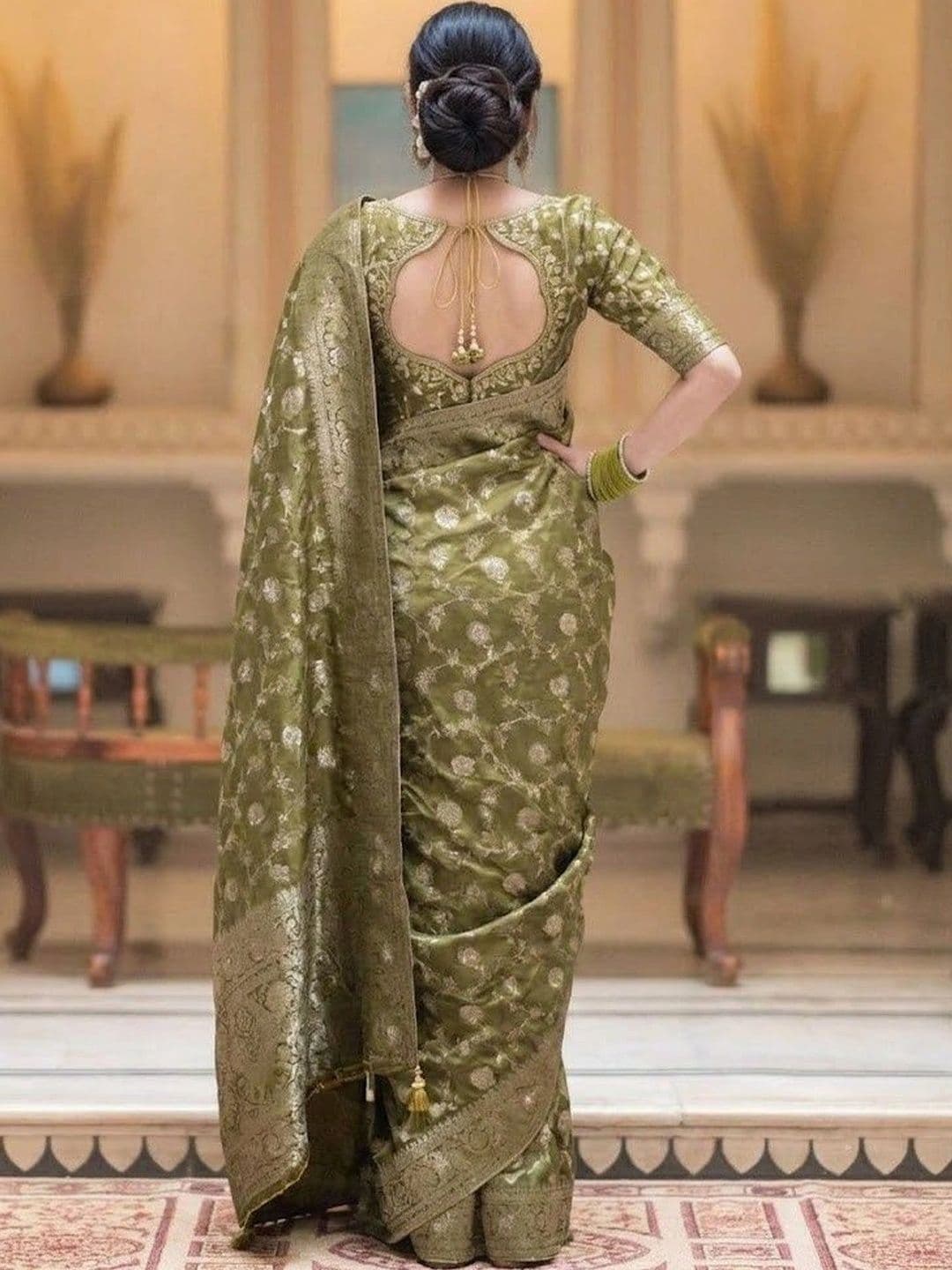 Bhagirath Fashion Woven Design Zari Art Silk Banarasi Saree thumbnail 2