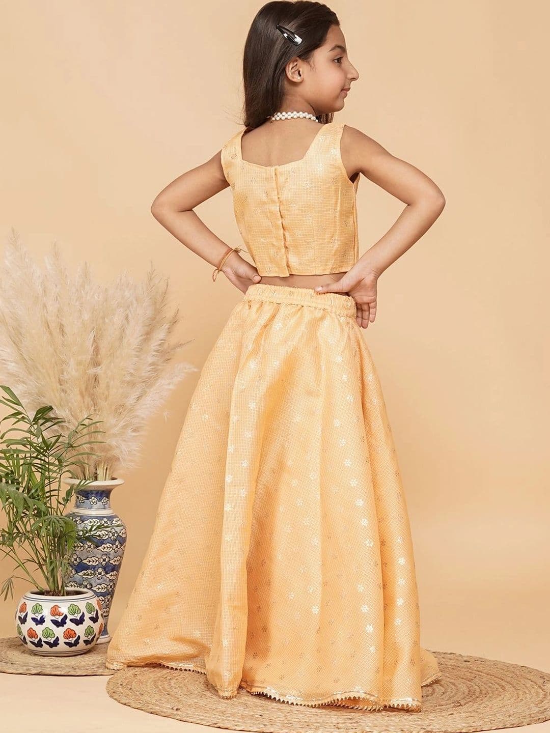 Laad Girls Embellished Sequinned Ready to Wear Lehenga & Blouse With Dupatta thumbnail 4
