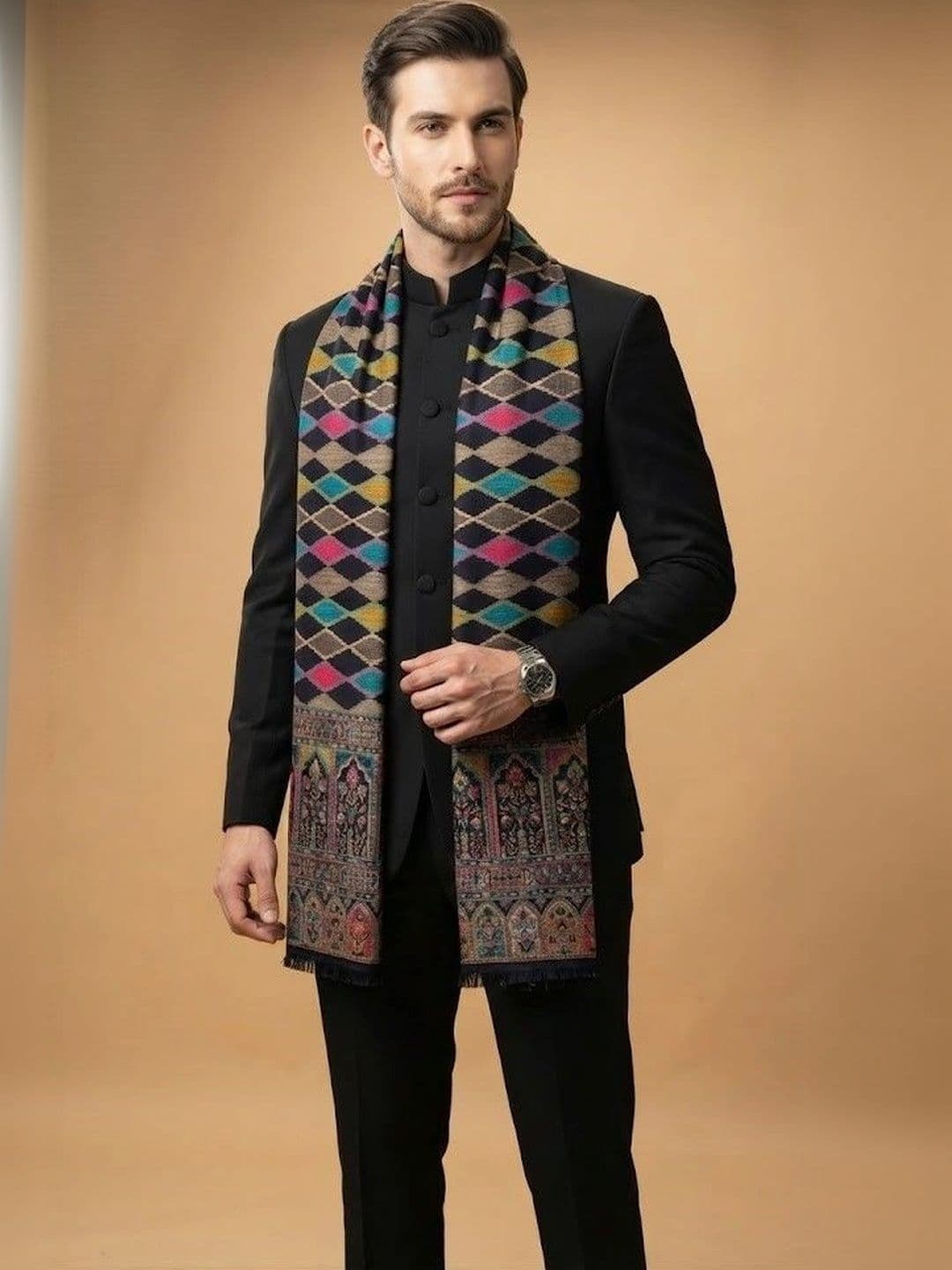 MUFFLY Men Woven Design Stole thumbnail 4