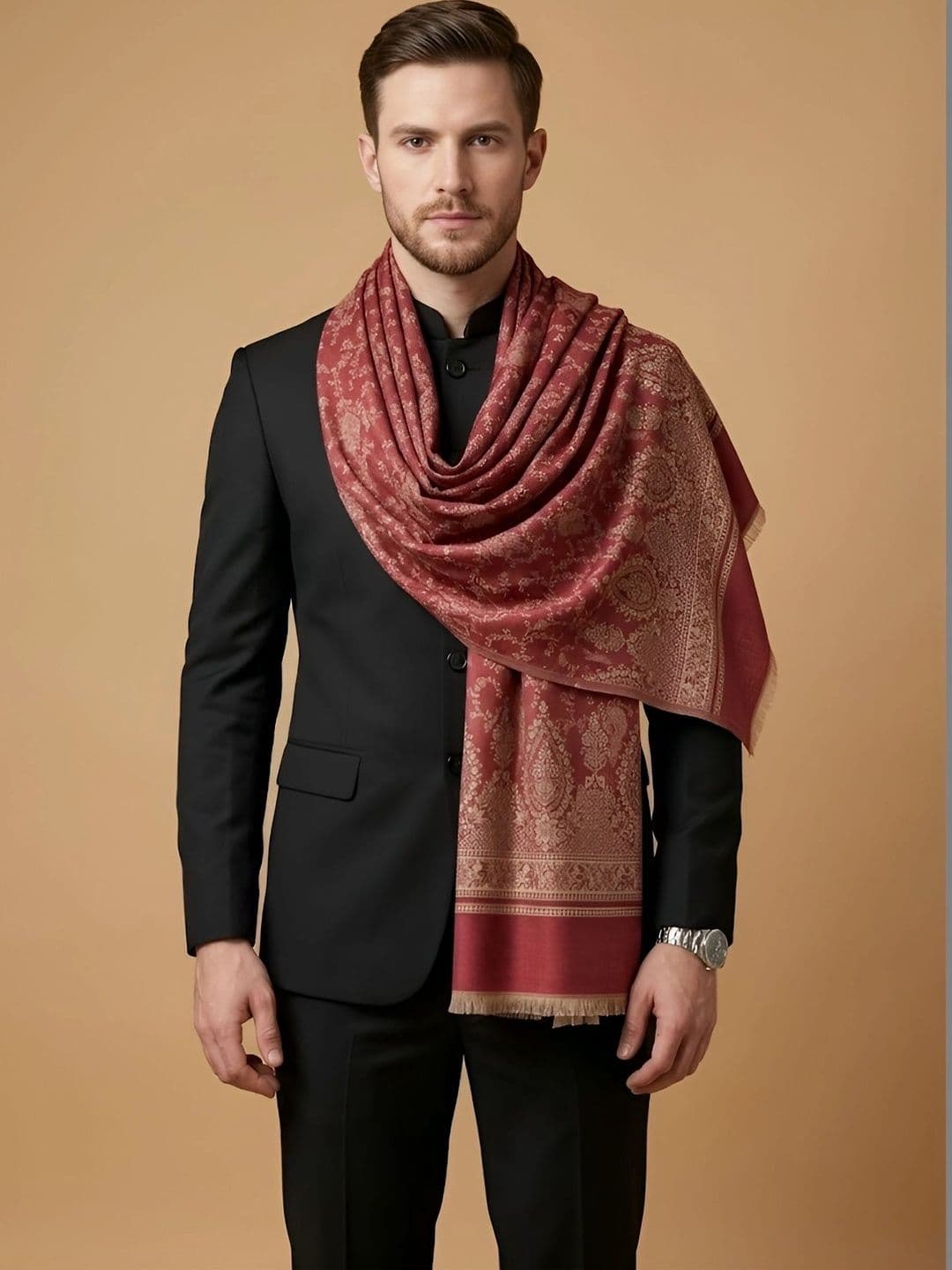 MUFFLY Men Woven Design Stole thumbnail 3