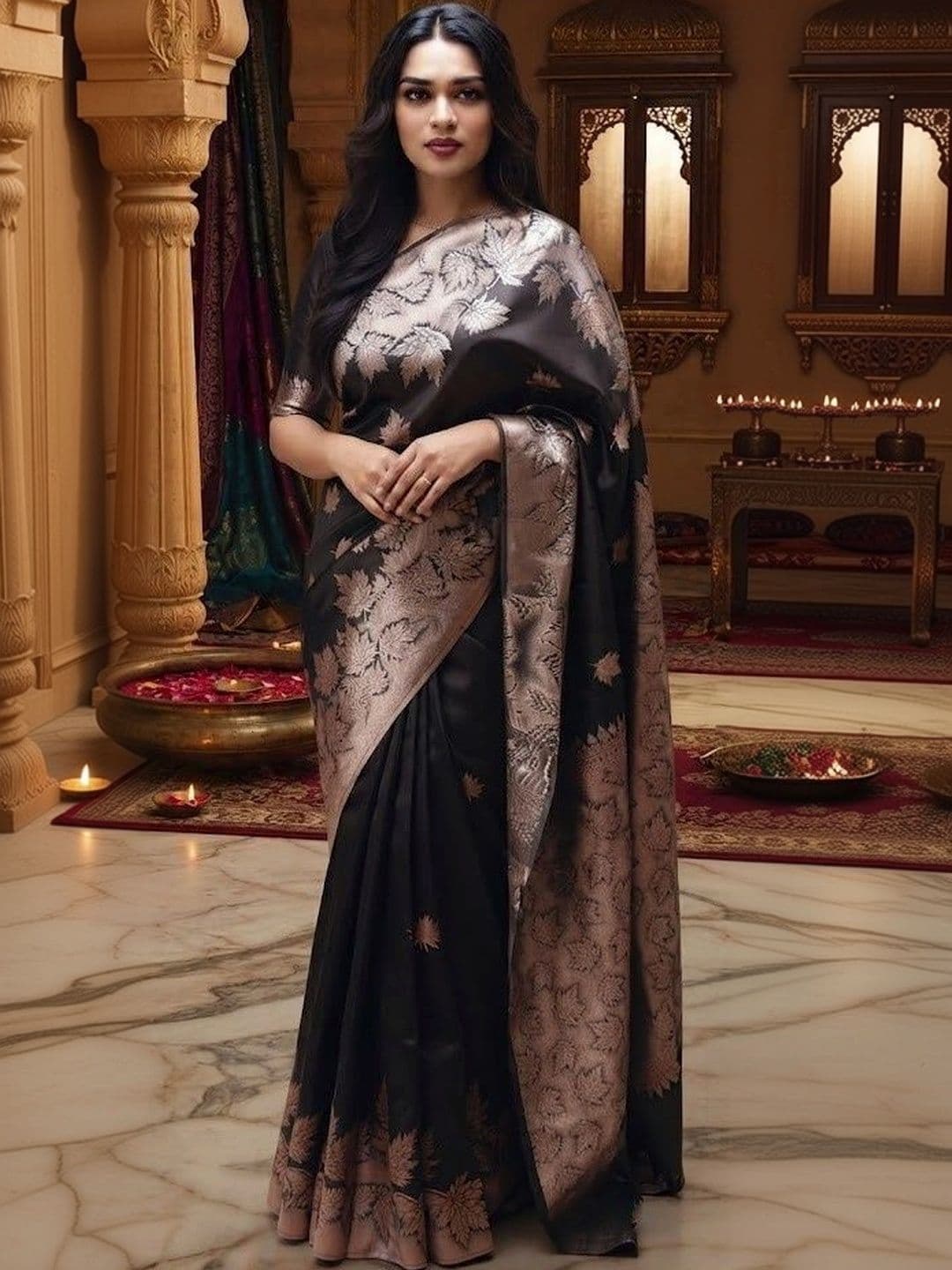 Okom Woven Design Zari Art Silk Banarasi Saree - view 1