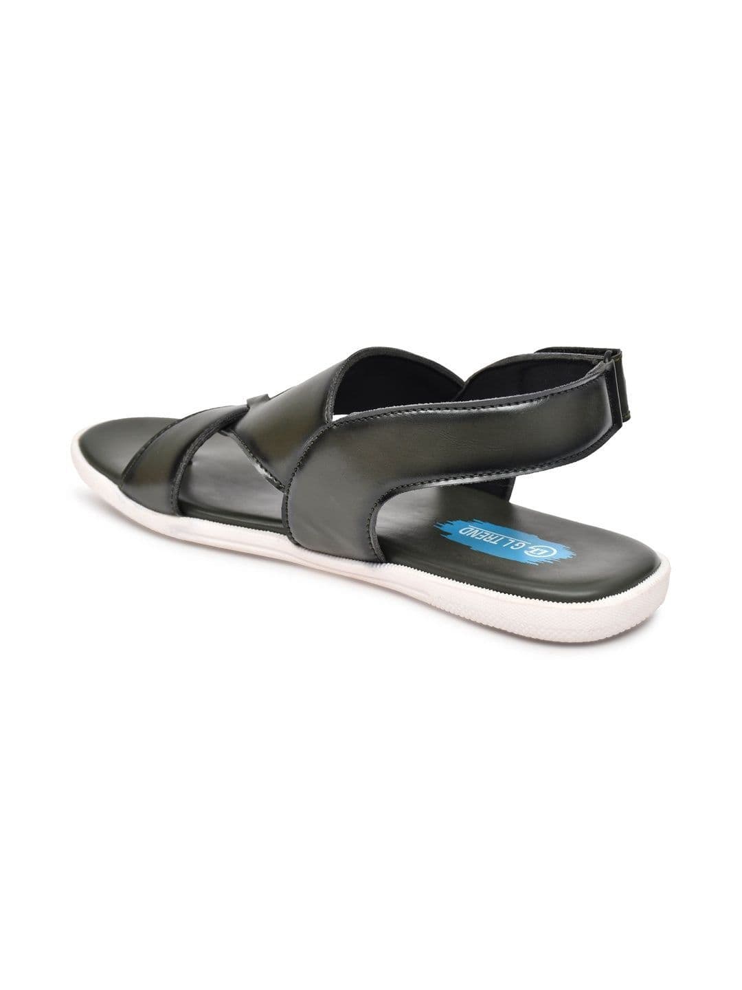 G L Trend Men Leather Comfort Casual Velcro Olive Sandals thumbnail 7
