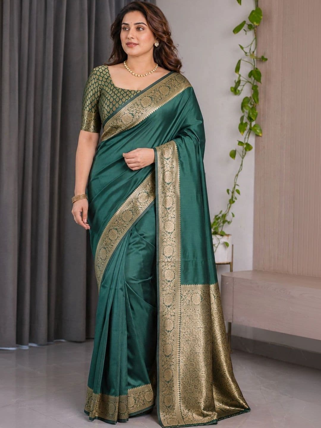 IKSHARA Zari Art Silk Banarasi Saree - view 1