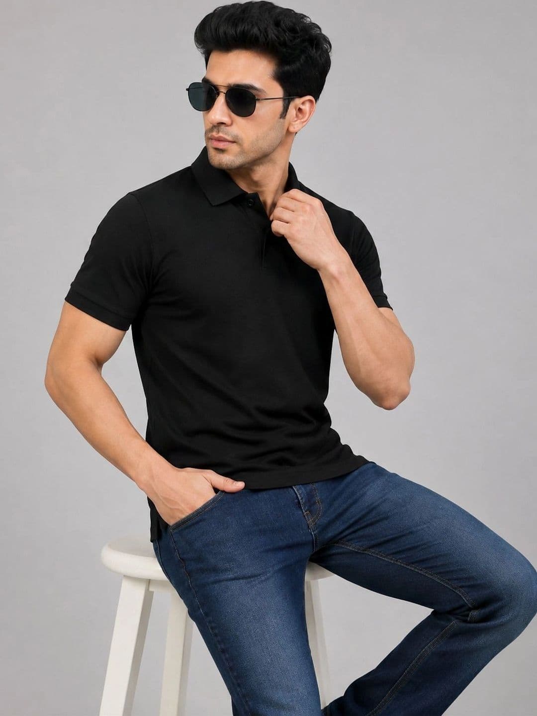Sys Textile Men Cotton Polo Collar Short Sleeves T-shirt thumbnail 3