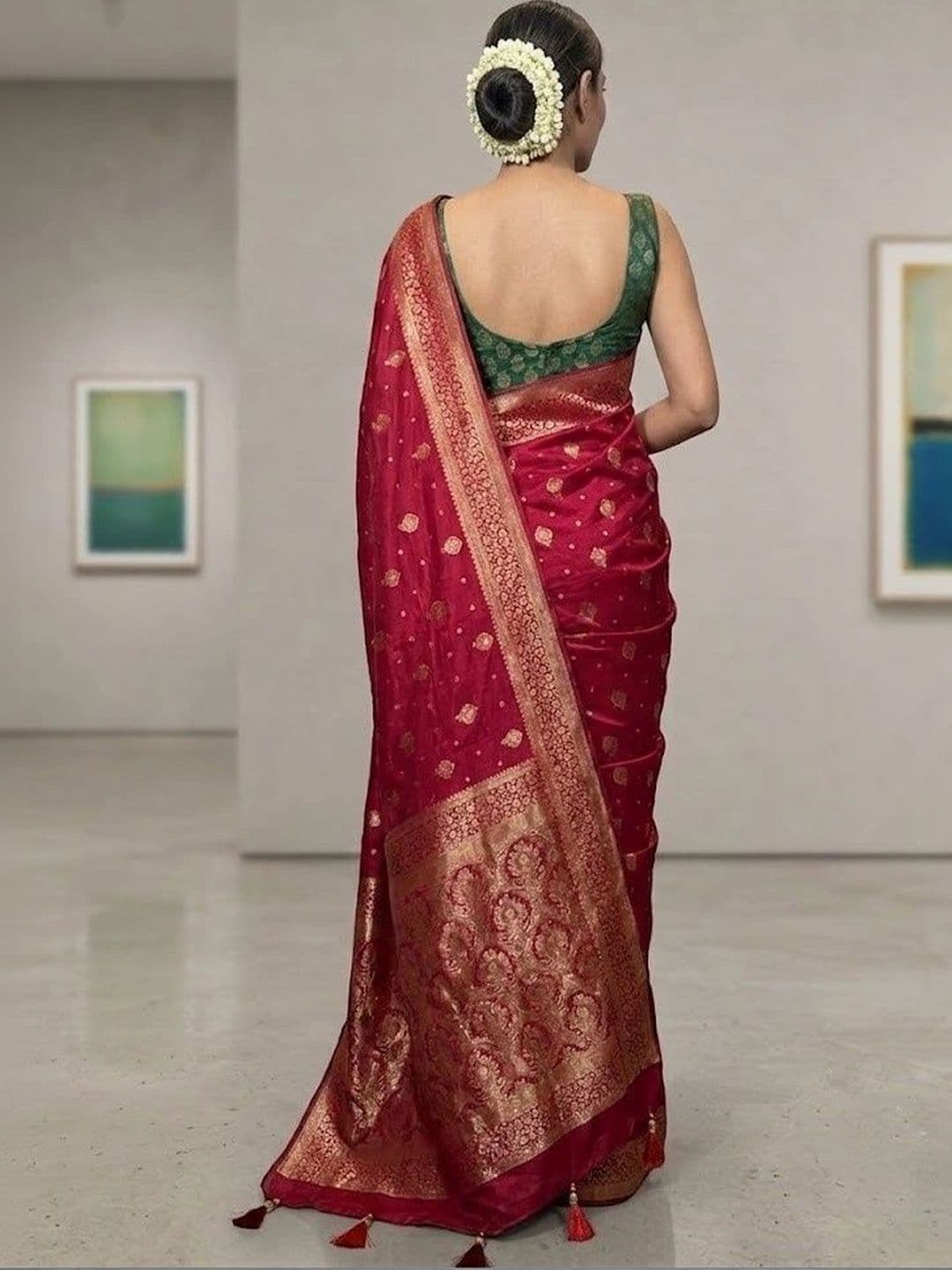 Vidula Fashion Woven Design Zari Art Silk Banarasi Saree thumbnail 2