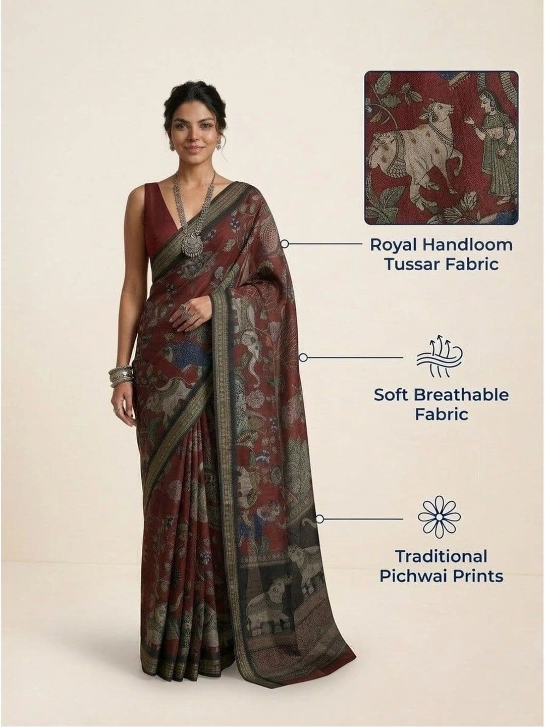 Anouk Ethnic Motifs Art Silk Saree thumbnail 6