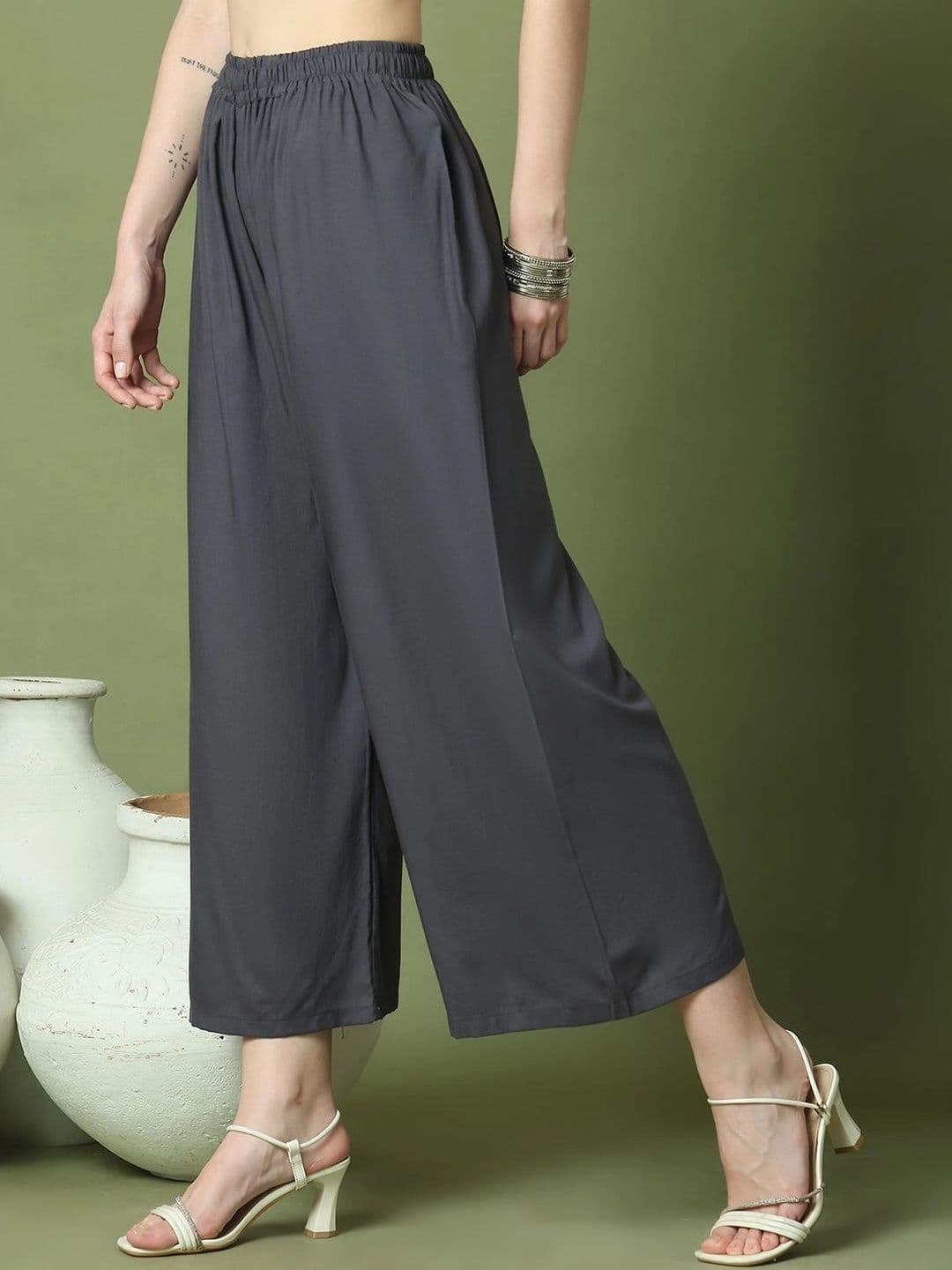 KALINI Women 2 Cropped Ethnic Palazzos thumbnail 2