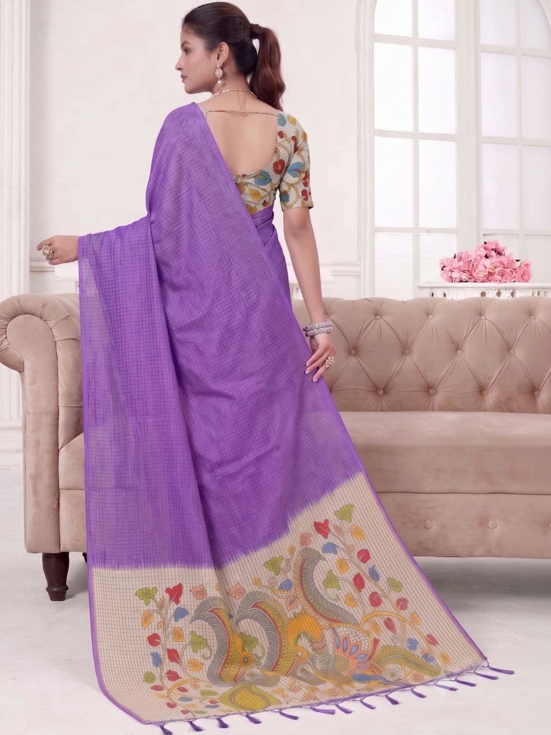 RASI FASHION Kalamkari Sungudi Saree thumbnail 4