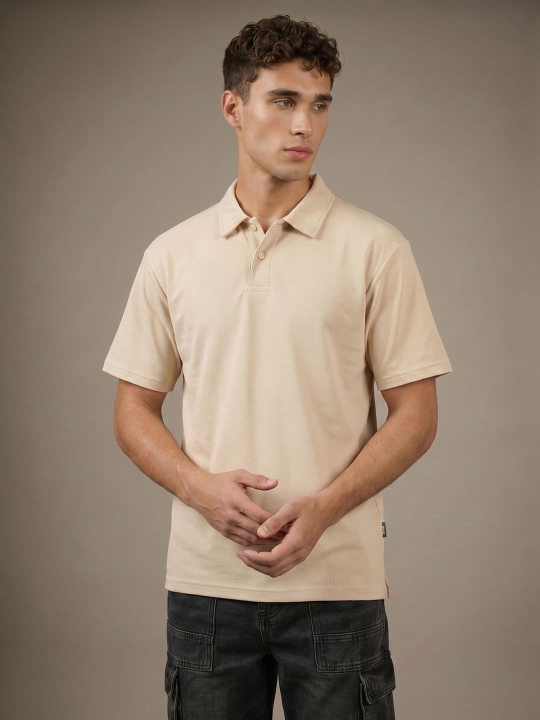 glitchez Polo Collar Drop-Shoulder Sleeves T-shirt thumbnail 3