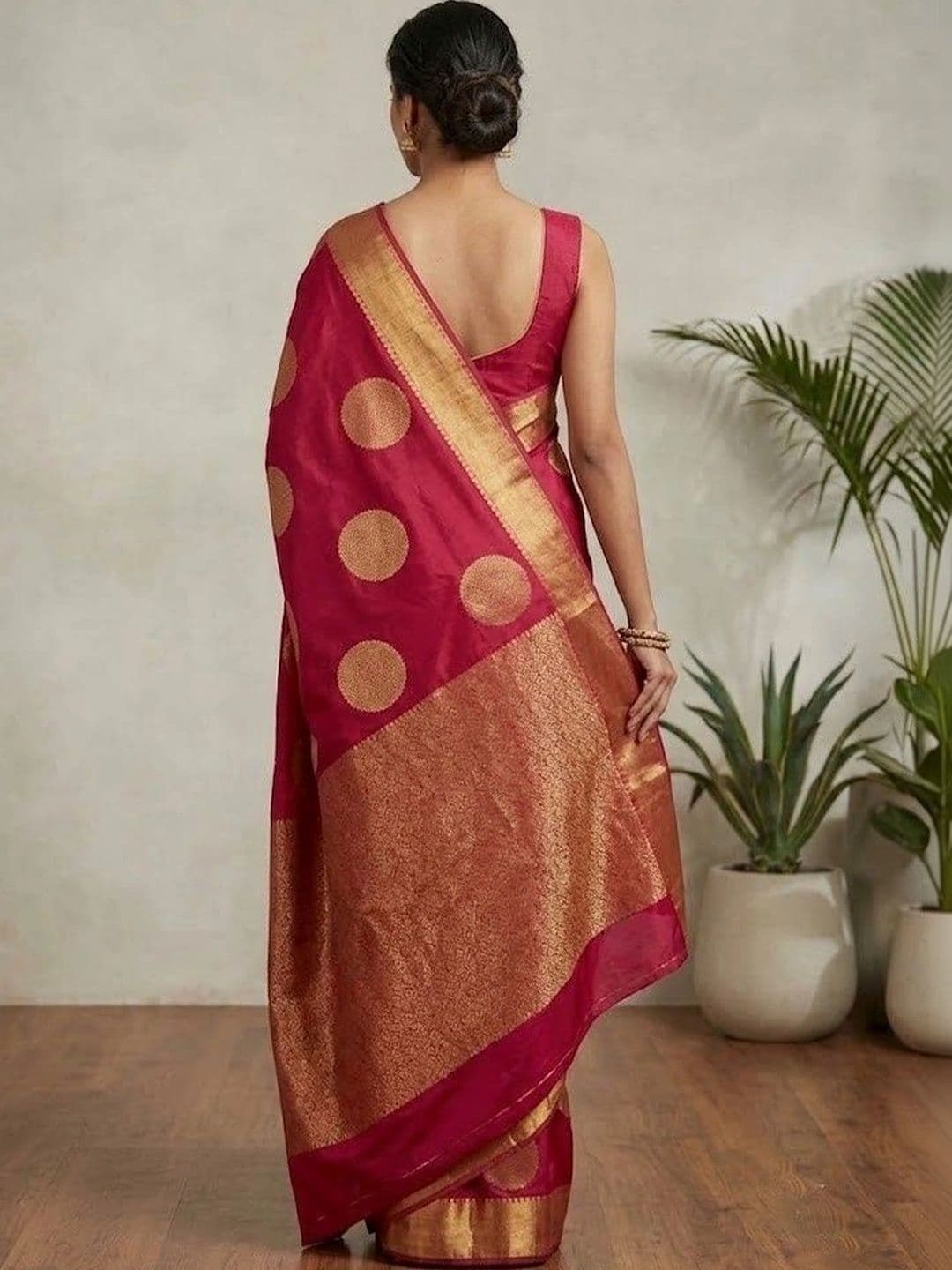 AmiFashion Woven Design Zari Art Silk Banarasi Saree thumbnail 3