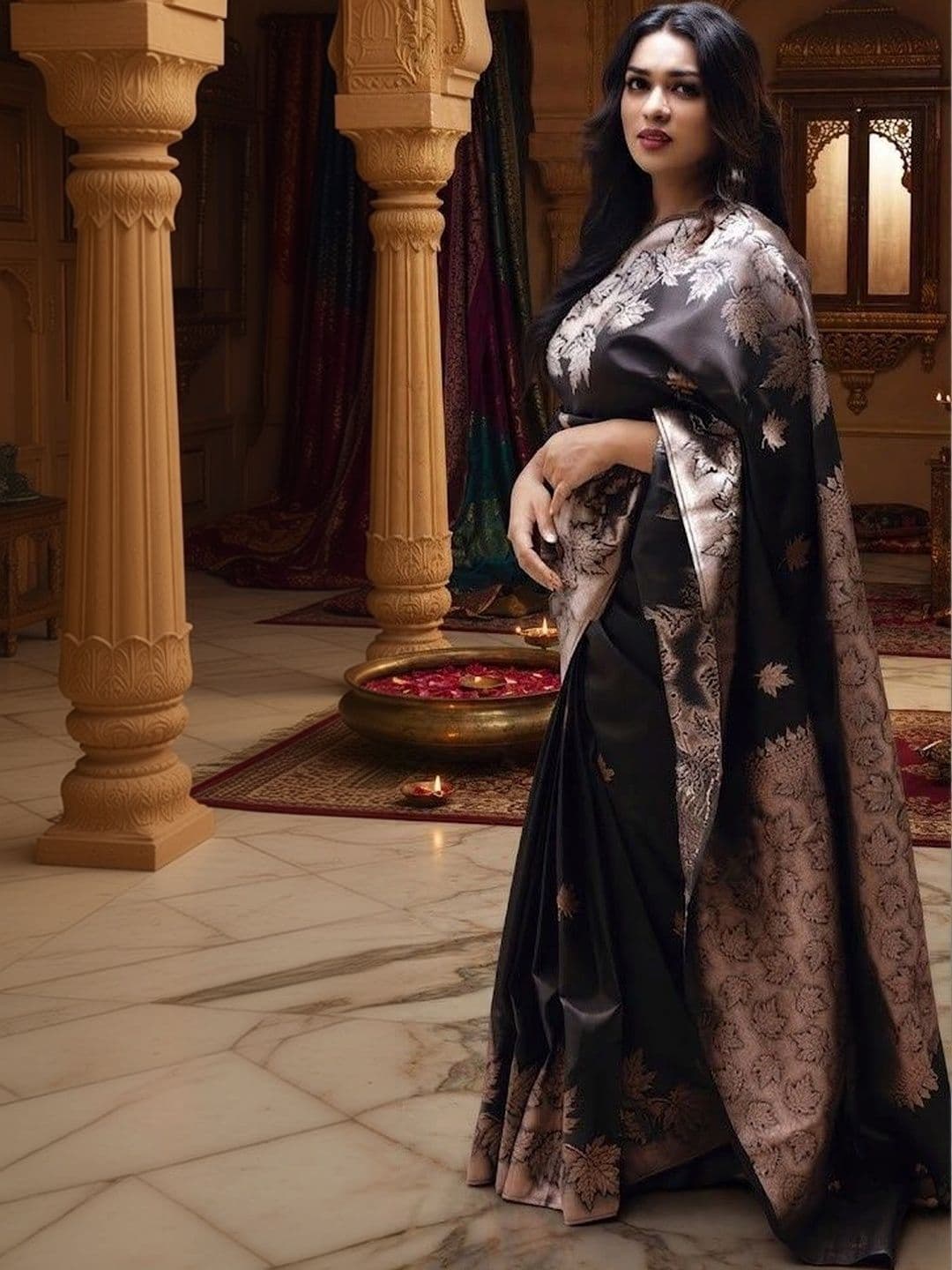 AmiFashion Woven Design Zari Art Silk Banarasi Saree thumbnail 7