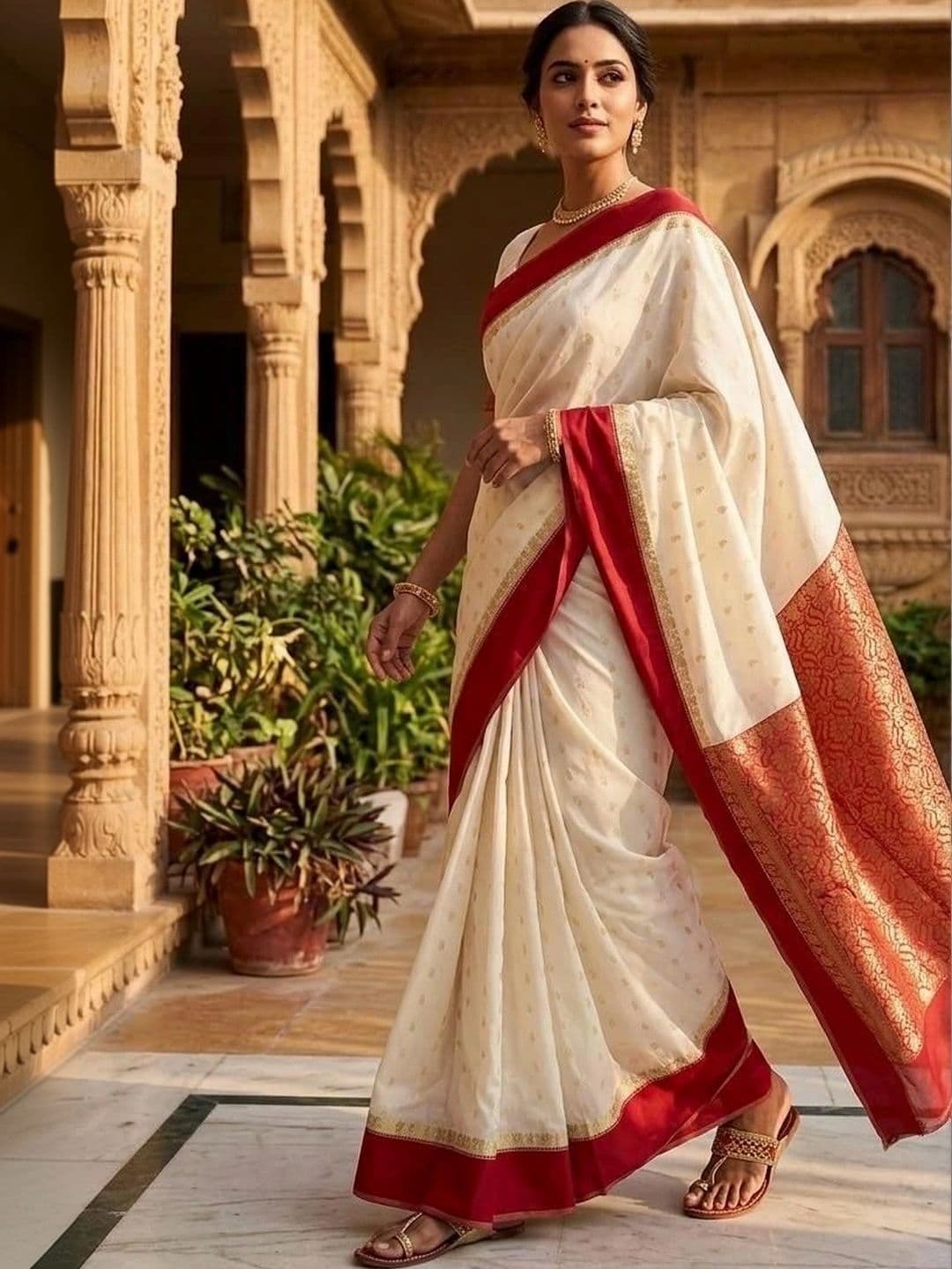 SILK HERITAGE Woven Design Zari Art Silk Saree thumbnail 5