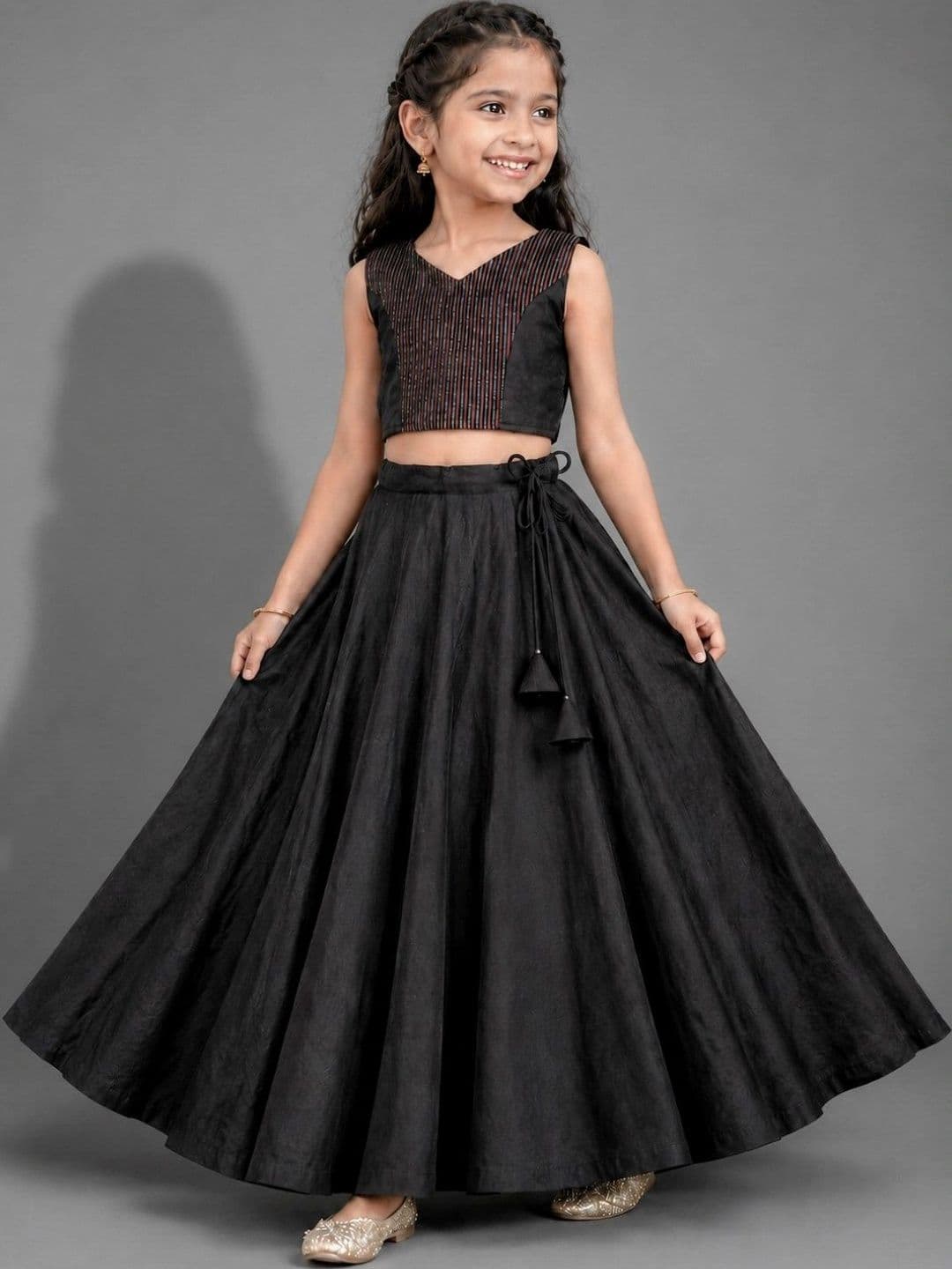 IRSIA Girls Embellished Thread Work Ready to Wear Lehenga & - view 1