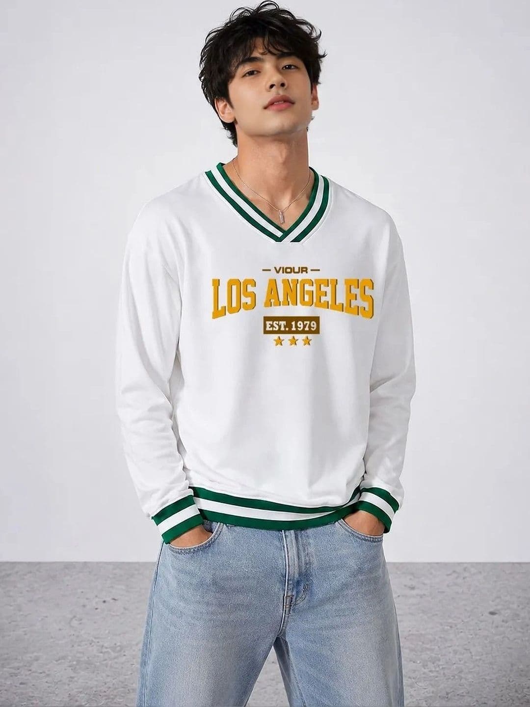 SZN Men Typography Printed V-Neck T-shirt - view 1