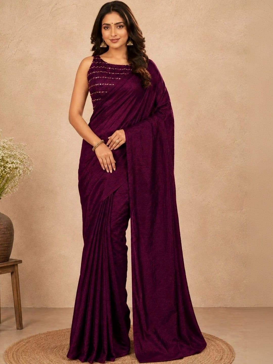 VRAGI Sequinned Saree - view 1