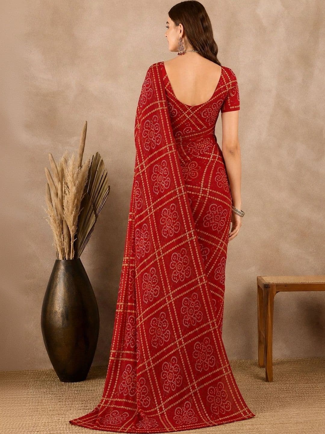 Sitanjali Bandhani Pure Georgette Saree thumbnail 2