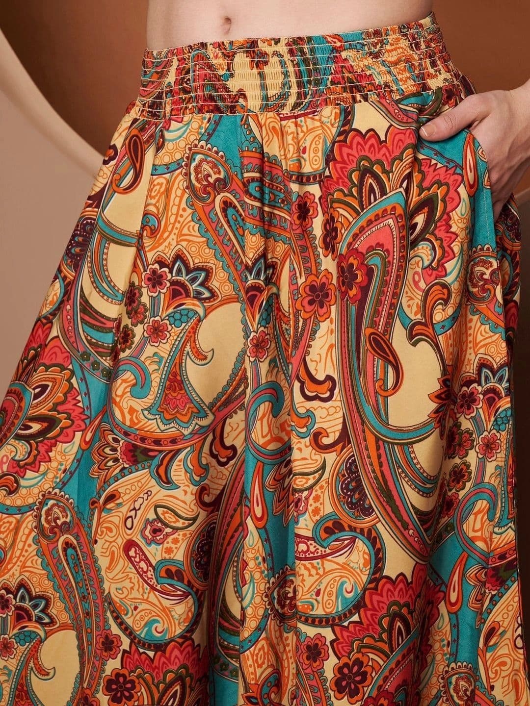 CORSICA Women Paisley Printed Ethnic Palazzos thumbnail 4