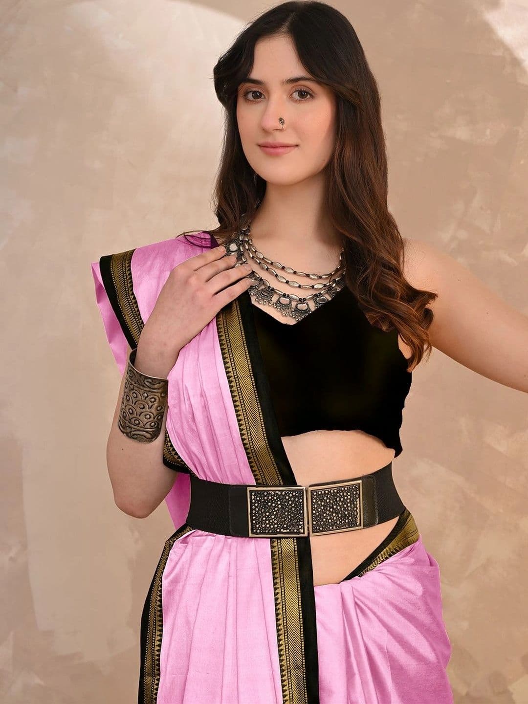 KALINI Striped Zari Designer Gadwal Saree thumbnail 3
