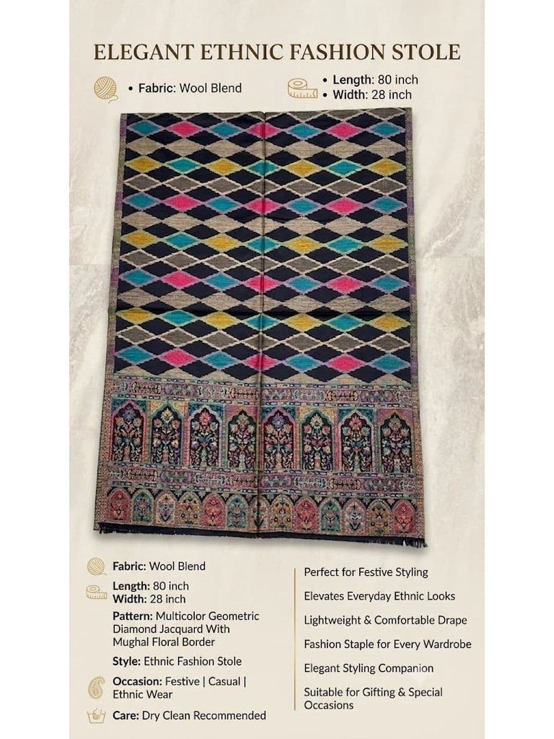 MUFFLY Men Woven Design Stole thumbnail 5