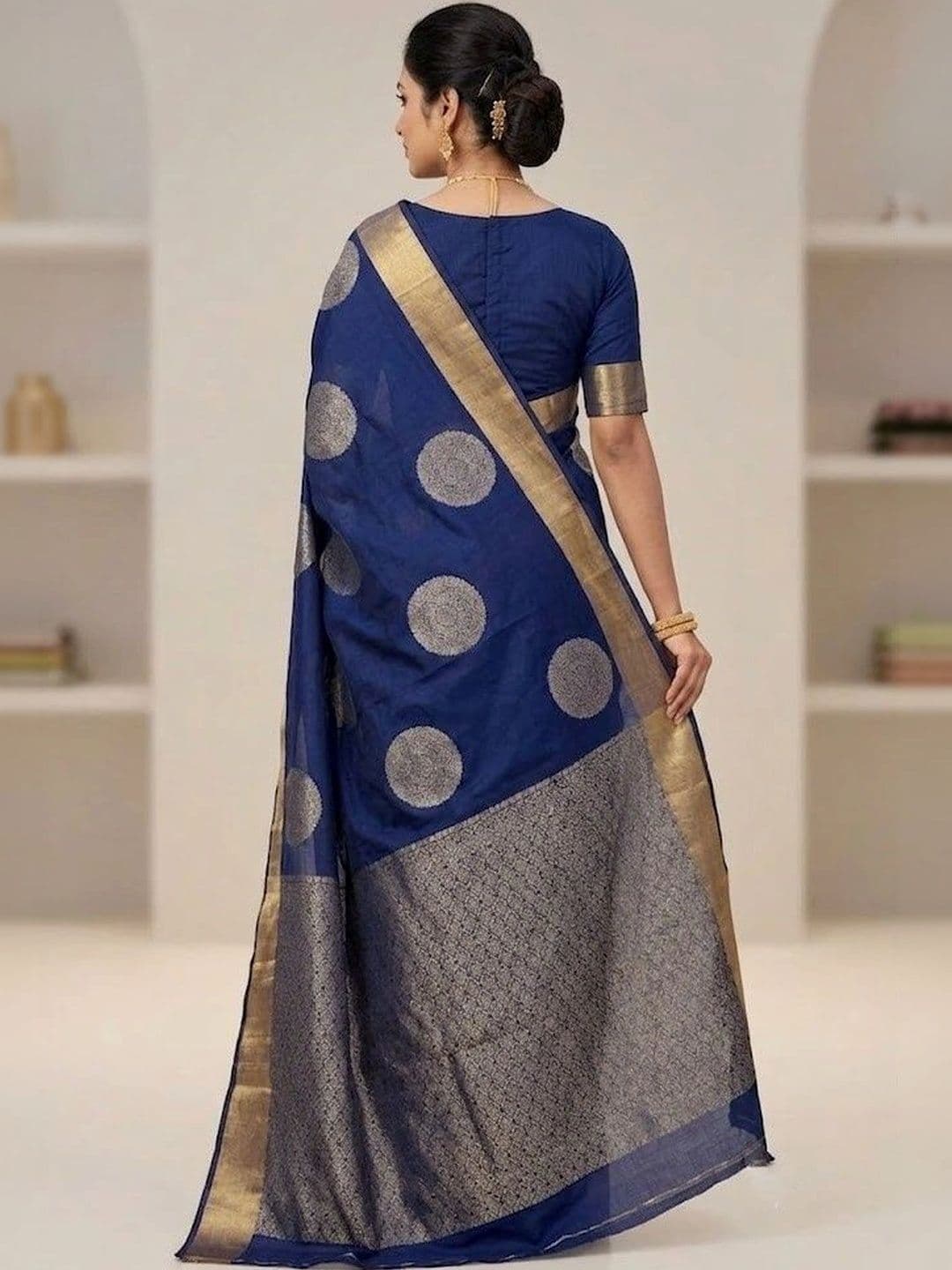 Okom Woven Design Zari Art Silk Banarasi Saree thumbnail 2