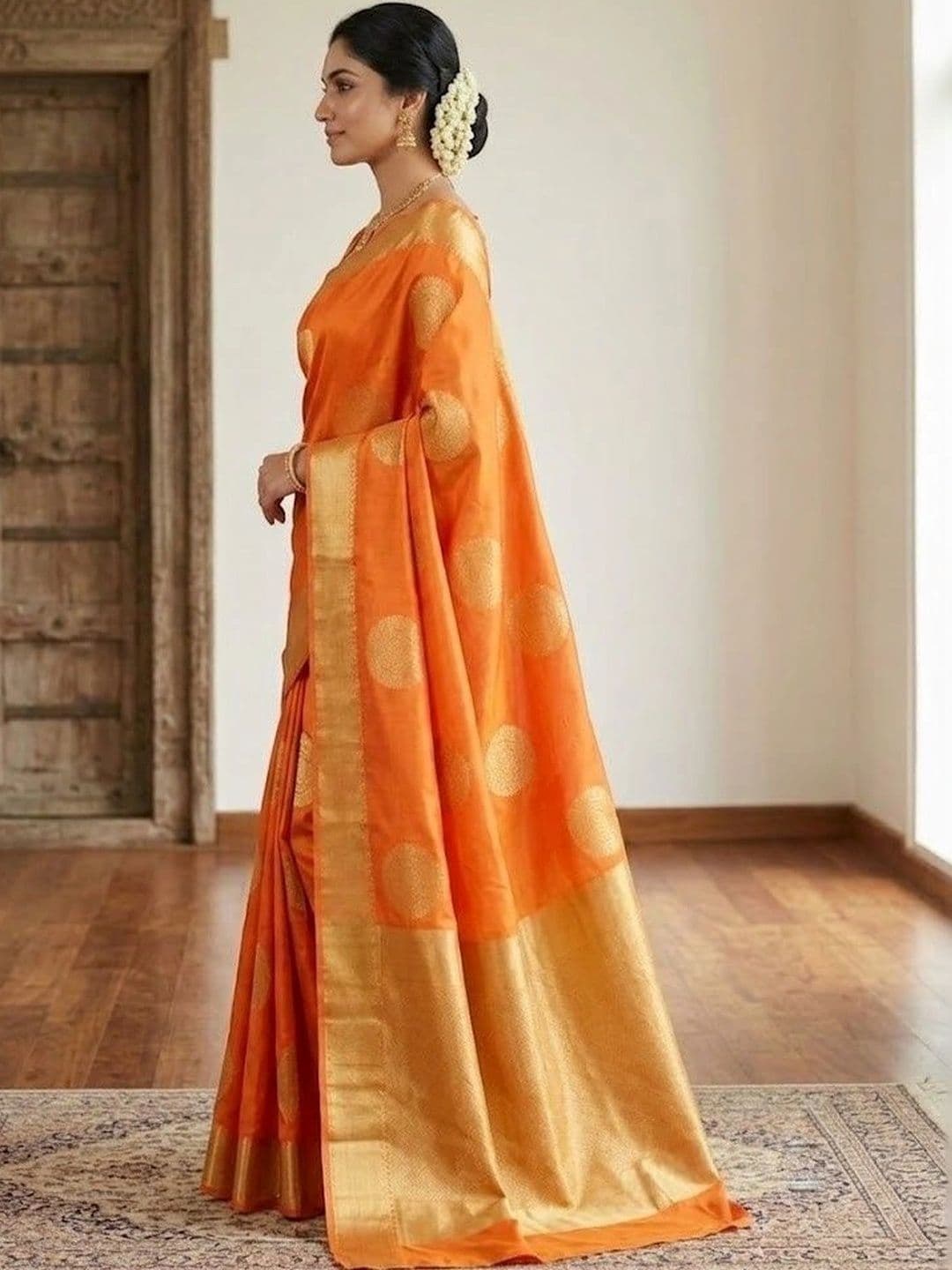 AJ FASHION PLUS Woven Design Zari Art Silk Banarasi Saree thumbnail 4