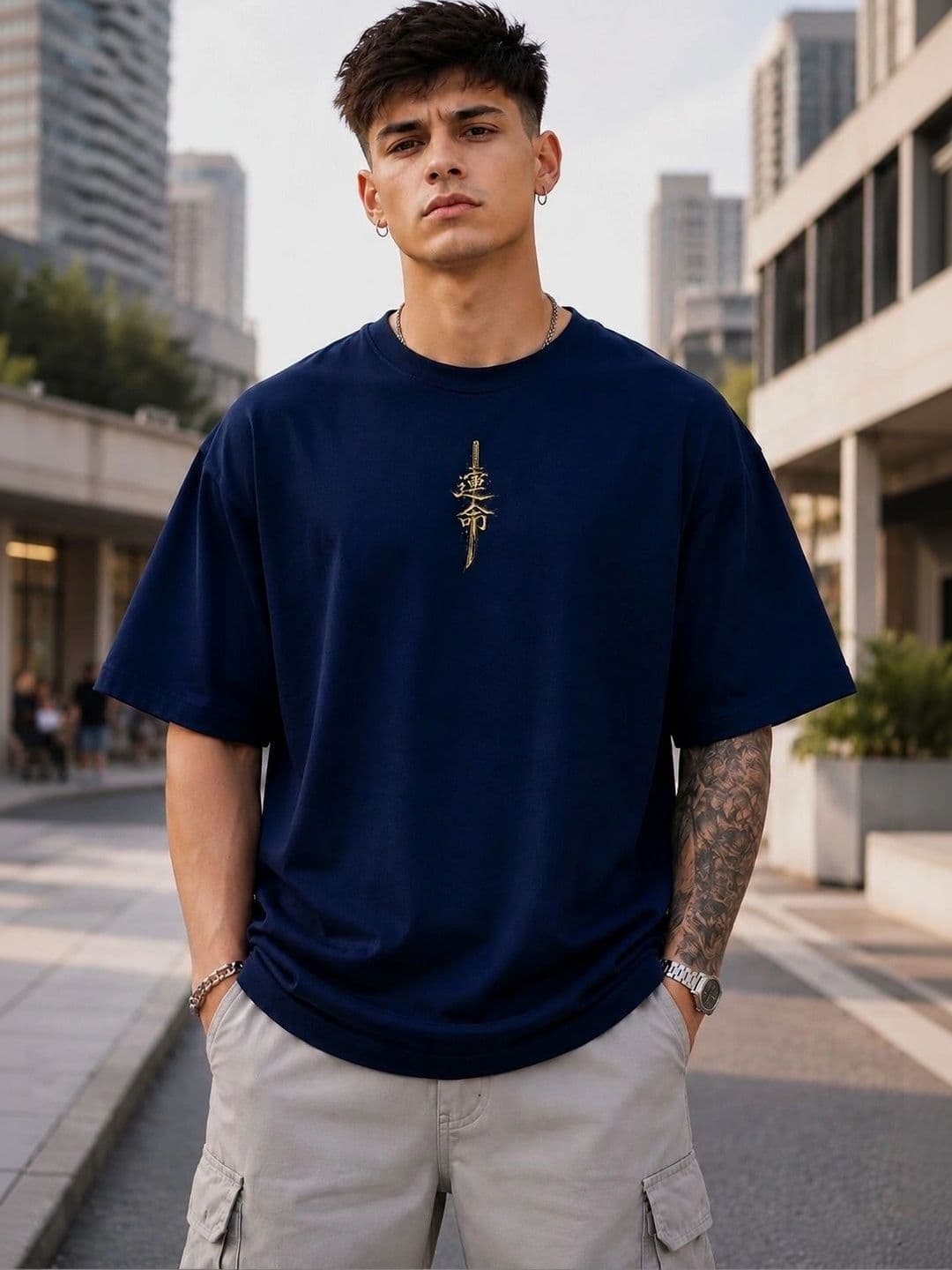 Moda Rapido Men Printed Drop-Shoulder Sleeves T-shirt thumbnail 6
